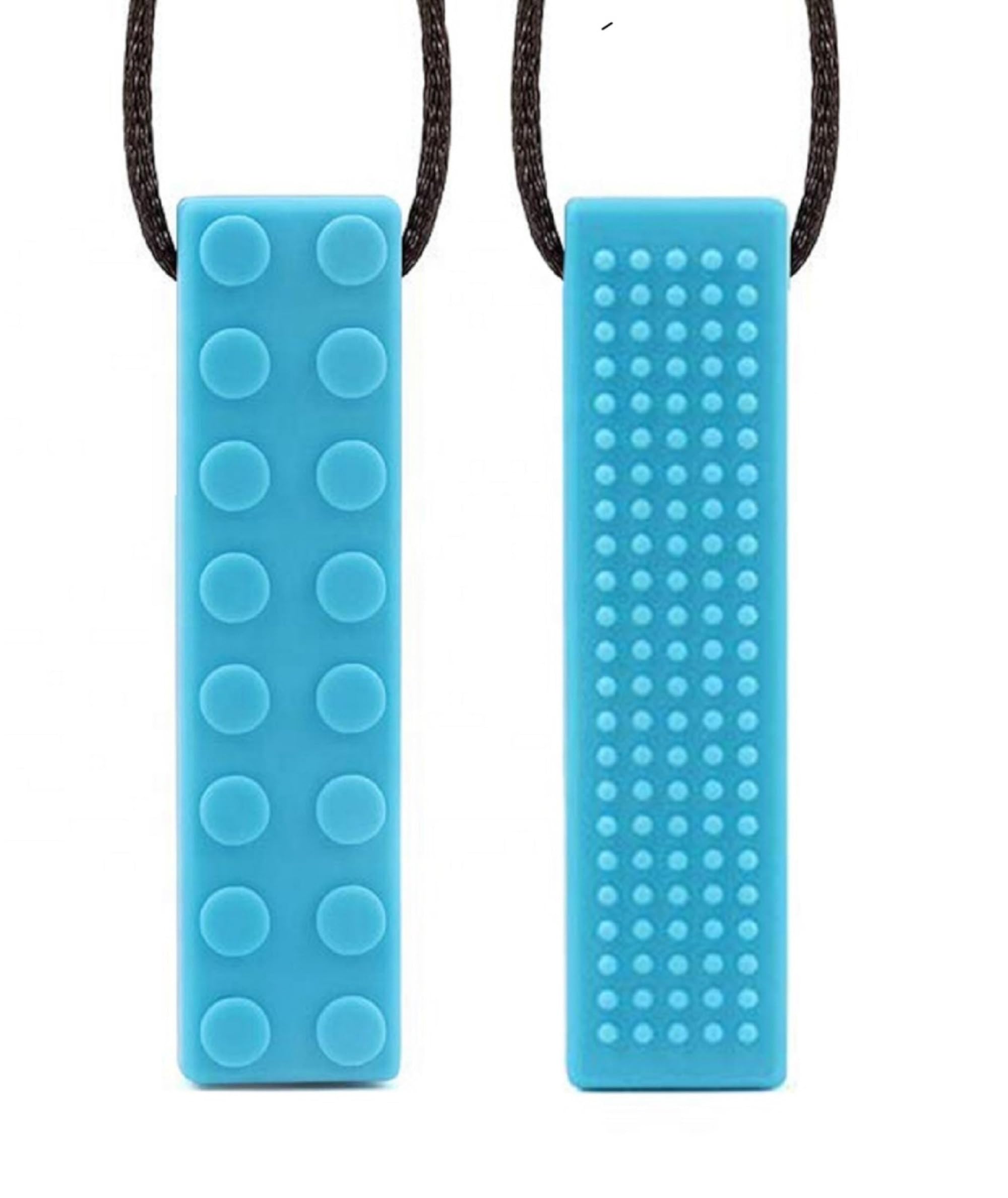 Set 6 Collari Sensoriali Da Masticare Per Bambini E Adulti - Silicone Alimentare, Forme Mattone, Squalo E Targhetta, Per Autismo E ADHD