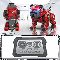 Vista 5 de Robot Perro para Niños, Robot de Control Remoto Recargable Programable Robo Perro con Función de Cantar, Bailar, Tocar, Juguetes Robóticos