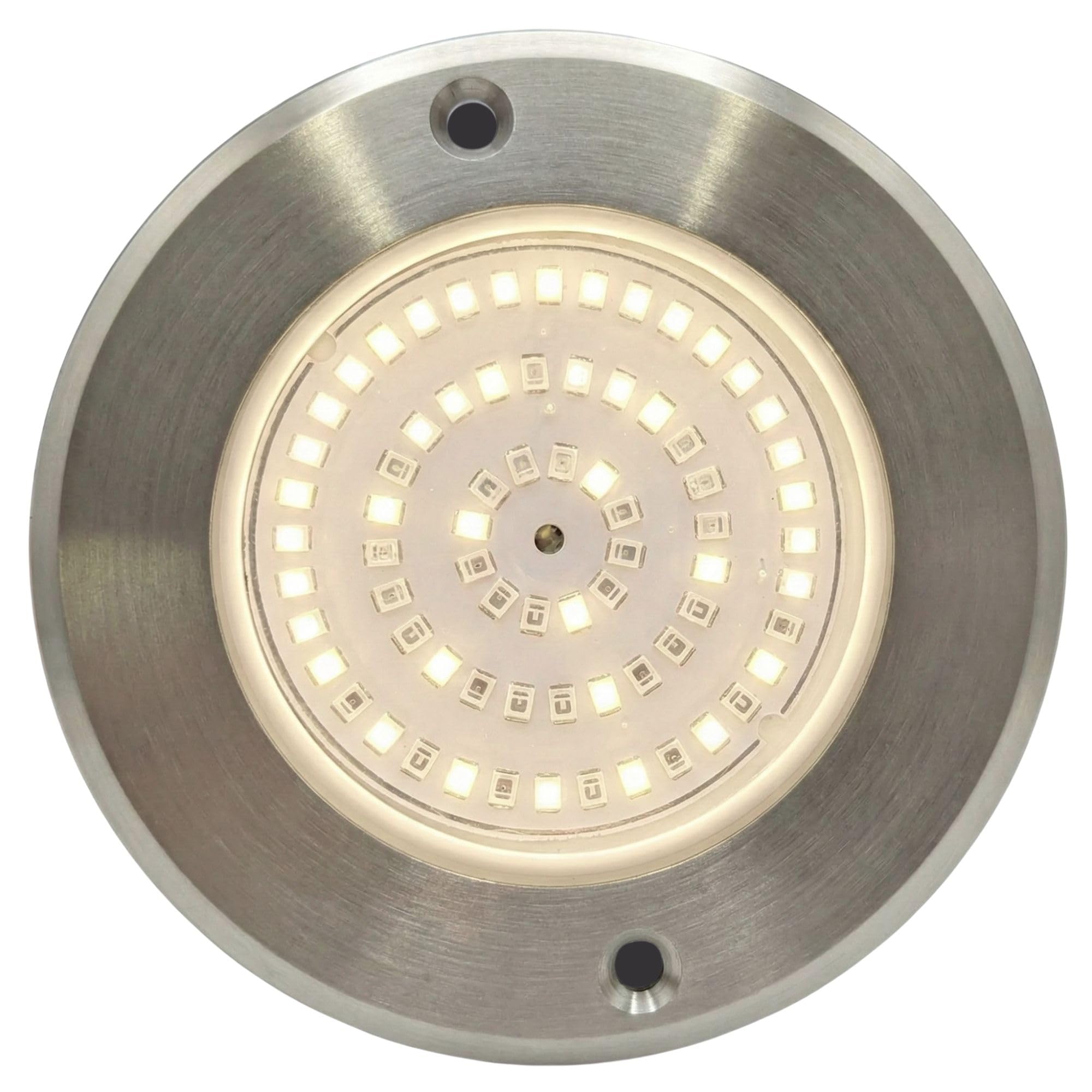 SWIMHOME Spot LED mini piscine extra-plat, résine, acier inoxydable, blanc chaud 3 000 K, Ø11 cm, 6 W, 12 V CA