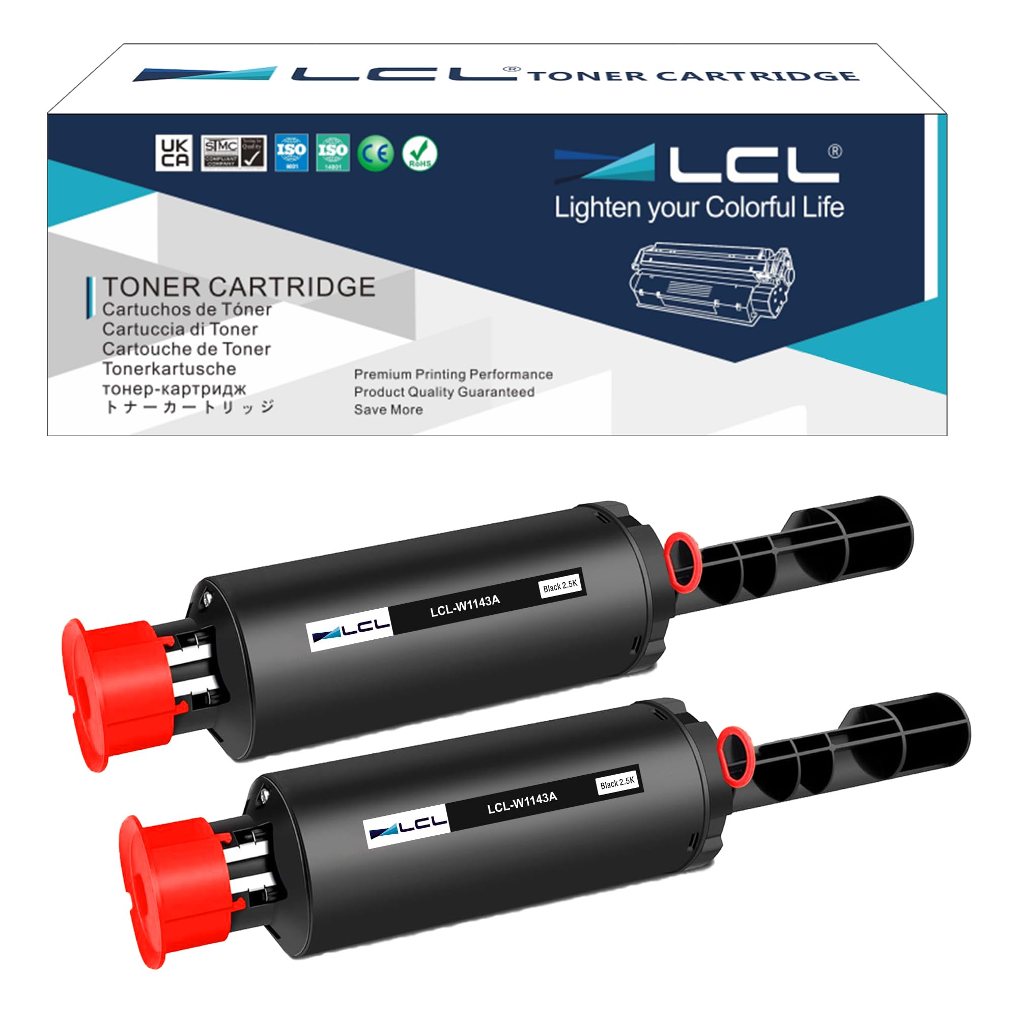LCL Compatible Toner Cartridge Replacement for HP 143A W1143A W1143AD Neverstop Laser MFP 1201n 1202nw 1202w 1001nw (2-Pack Black)