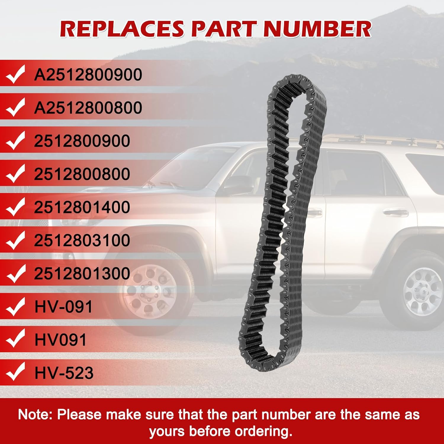 Transfer Case Chain A2512800900 HV-091 Morse Chain Replacement for 2005-2021 Mercedes Benz ML350 ML320 ML450 ML500 GL320 GL550