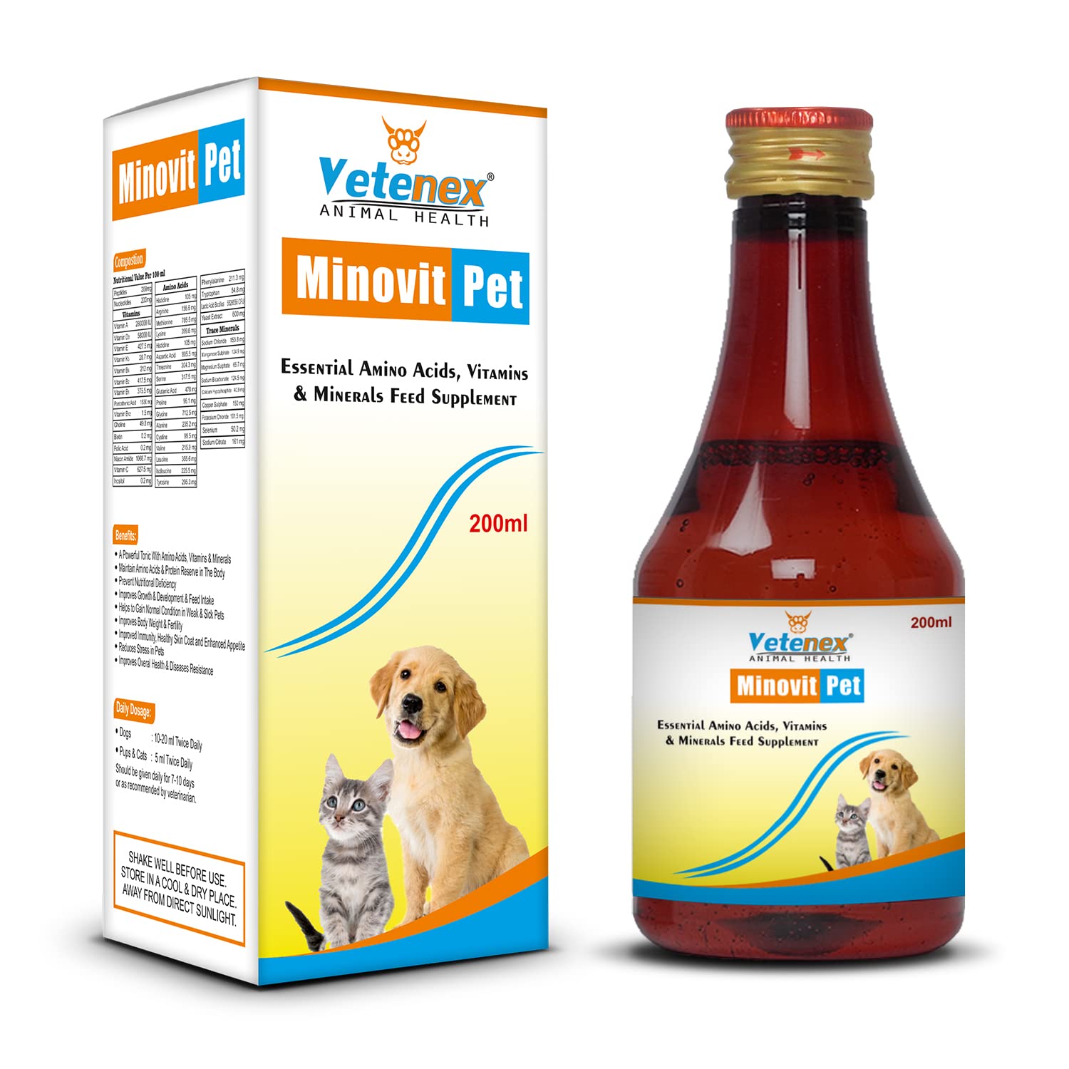 See full amazon price history chart for VETENEX Minovit Pet - Essential Multivitamins, Amino Acids & Minerals Supplement Syrup with Antioxidants & Immunity Booster for Dogs, Puppy and Cats - 200 ML VETENEX Minovit Pet - Essential Multivitamins, Amino Acids & Minerals Supplement Syrup with Antioxidants & Immunity Booster for Dogs, Puppy and Cats - 200 ML (B0BBSG5HPM) Amazon Price History, Amazon Price Tracker