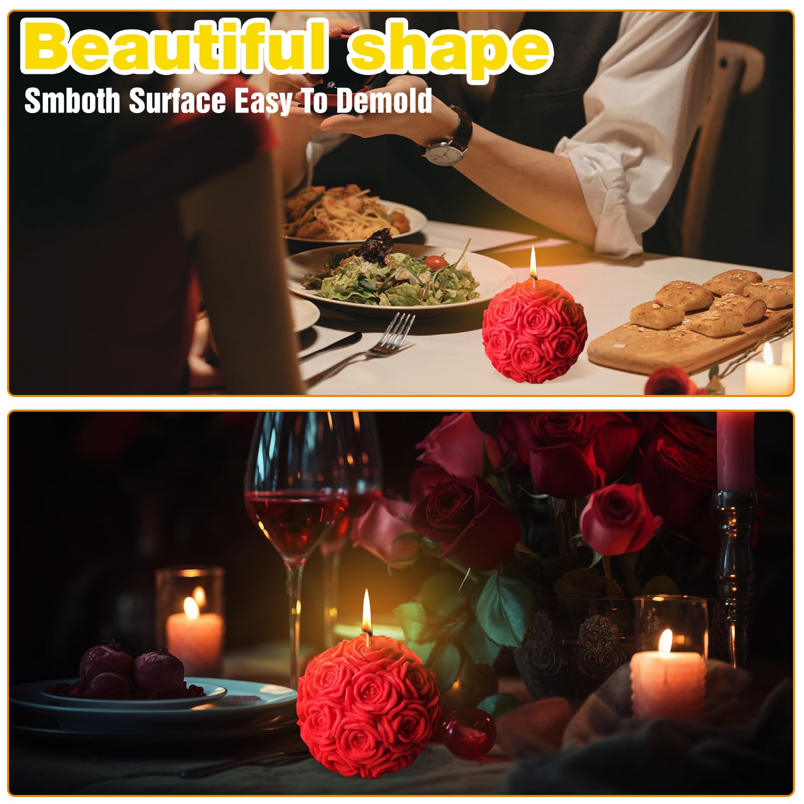 UCAMP Stampi Per Candele In Silicone,6 Pezzi Stampi Per Candele Fai Da Te,Stampo In Silicone A Forma Di Fiore,Stampo Per Candele Fai Da Te Per Artigianato,Candela Profumata,Sapone