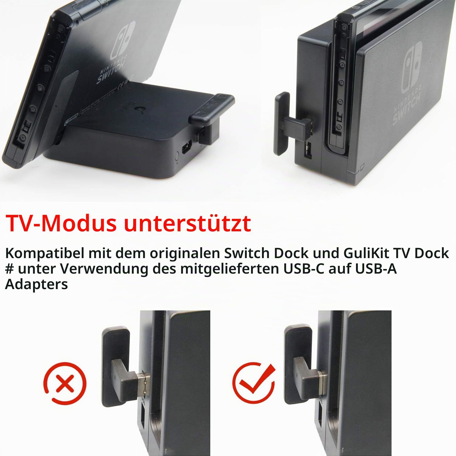 GuliKit Route Air Bluetooth Adapter für Nintendo Switch/Lite, Drahtloser Bluetooth-Audiosender mit aptX Low Latency, Unterstützung für Bluetooth-Kopfhörer Kopfhörer Lautsprecher - Schwarz