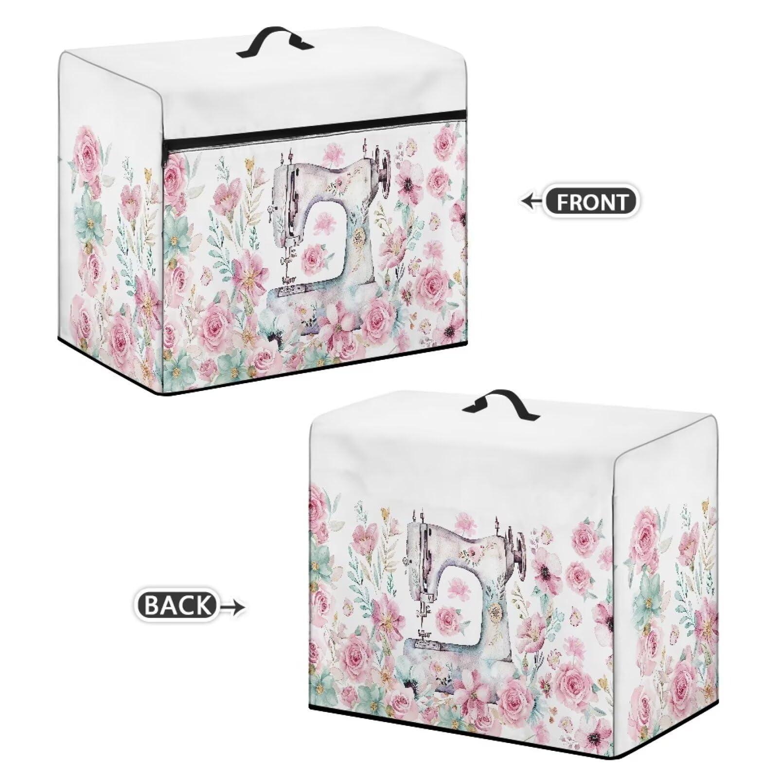 Uorisanigo Dust Cover for Sewing Machine Foldable Sewing Machine Cover with Pocket Sewing Machine Print Universal Protective Cover Sewing Machines Decor Accessories