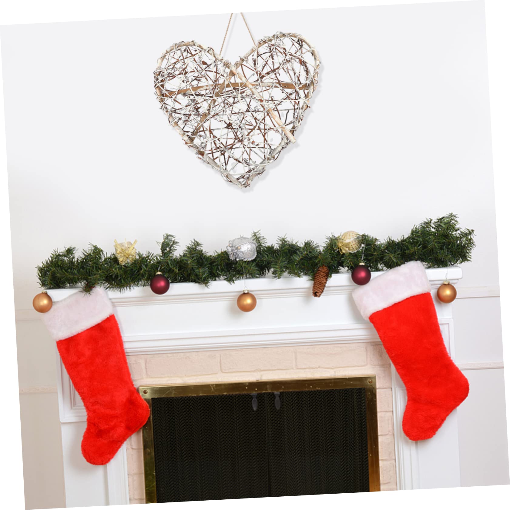 Alipis 3 STK Weihnachtlicher Weinkreis Kranzgirlande aus Rattan Quaste Gold Tür Hochzeitsdekoration Weihnachten basteln Kranz liefert Kranz zubehör selber Machen Rattan-Kreis Dark Grey