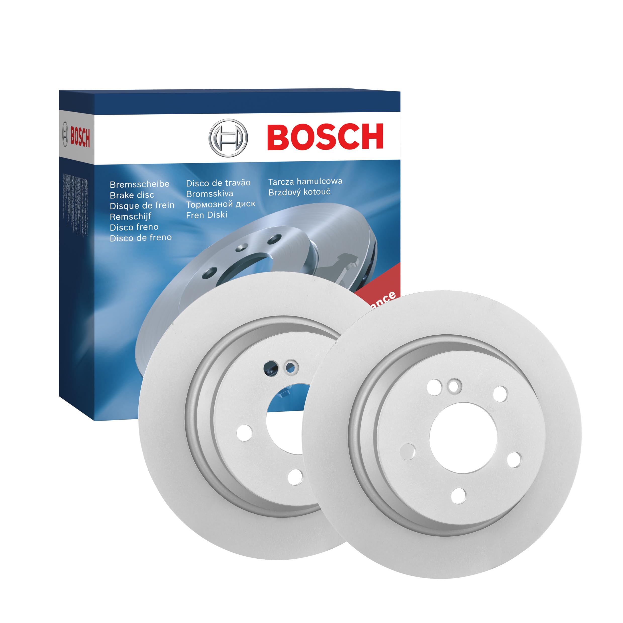 BOSCH Set Dischi Freno BD928 - Dischi Freno Ventilati di Ghisa di 300mm - Asse Posteriore - Conformi al regolamento ECE-R90 - Ottimizzati per Ridurre Rumore, Calore e Corrosione - 2 Dischi