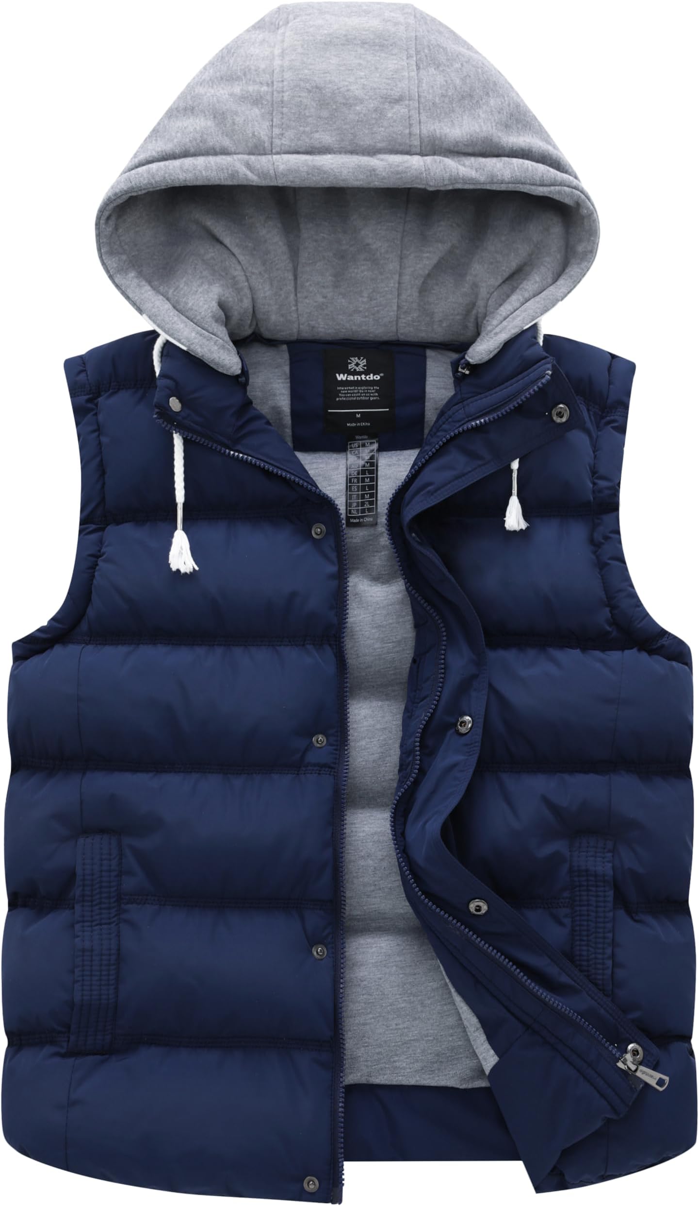Women's Quilted Puffer Vest Thicken Warm Winter Coat with Removable Hood