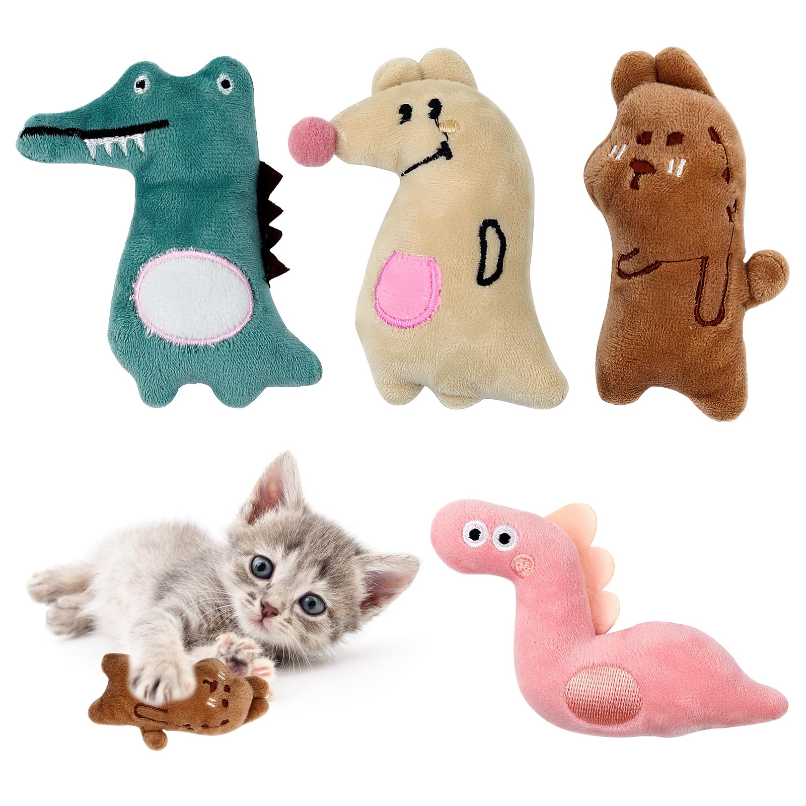 4 Piezas de Juguetes de Hierba Gatera para Gatos Interactivos, Tritmi Juguete para Gatos con Hierba Gatera, Juguete de Hierba Gatera, Juguetes para Gatos, Juguete para Masticar la Dentición