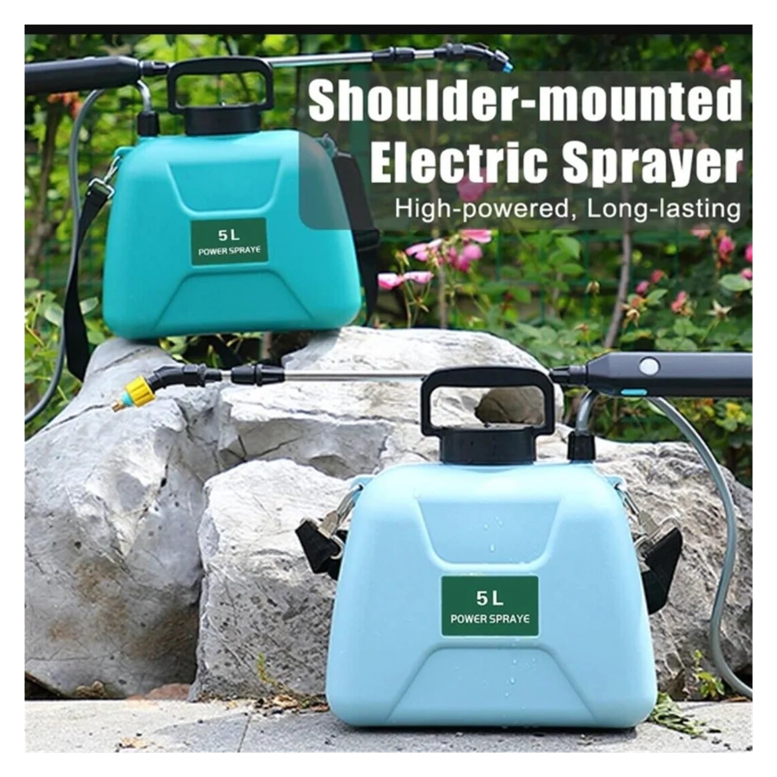 Spruzzatore elettrico, Annaffiatoio elettrico da 5 litri con pistola a spruzzo, strumento di irrigazione ricaricabile USB automatico for piante giardino Mister(Groen)