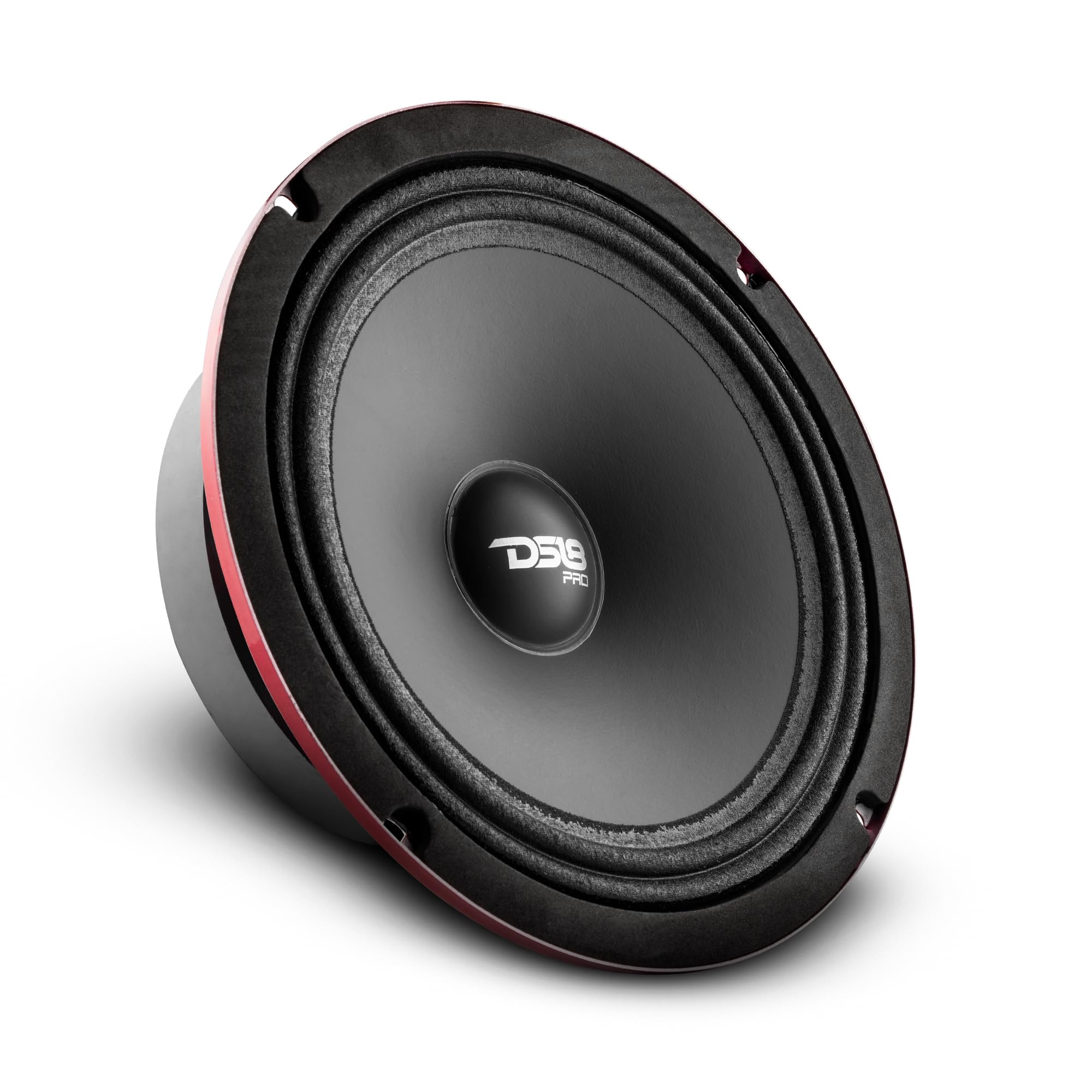DS18 PRO-SM8.2 8" Slim Loudspeaker – 8”, Midrange, Red Steel Basket, 500W Max Power, 250W RMS, 2 Ohms - Premium Quality Audio Speakers – IP66 Water Resistance, Perfect for Motorcycle Applications