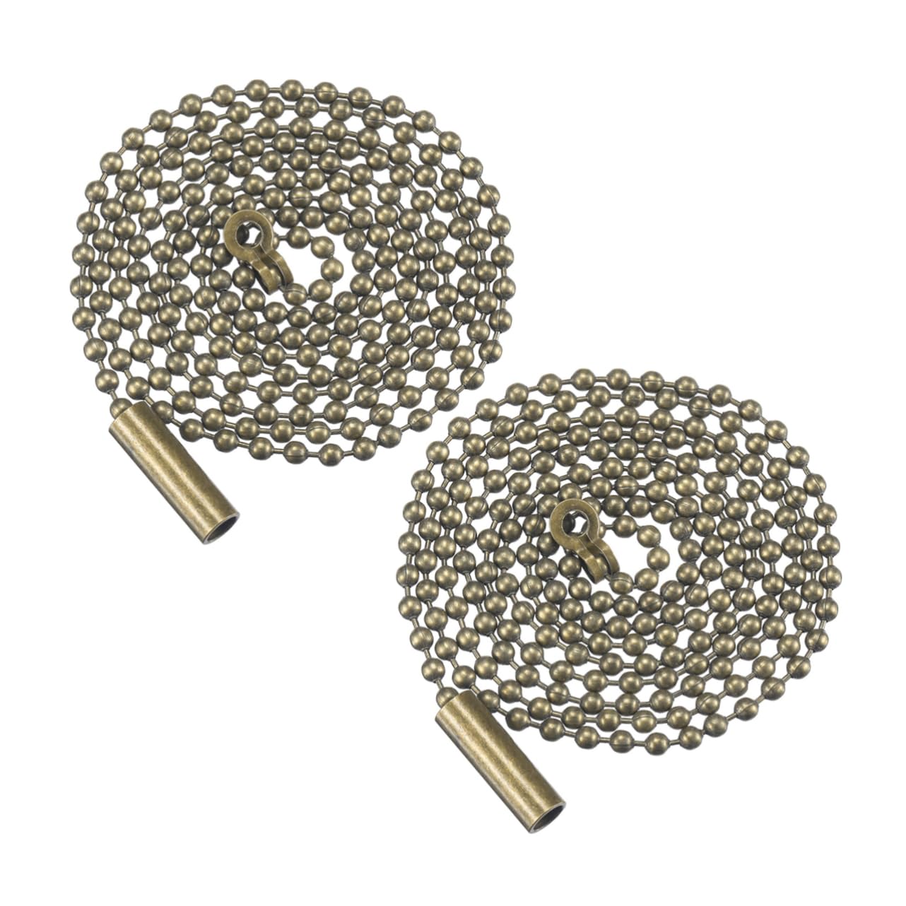 HAMPPLIES 2pcs Beaded Pull Chain with Connector Extension for Ceiling Fan Lamp Accessories, Bronze Ceiling Pull Cord Replacement for Wall Lamp and Bedside Light Switch