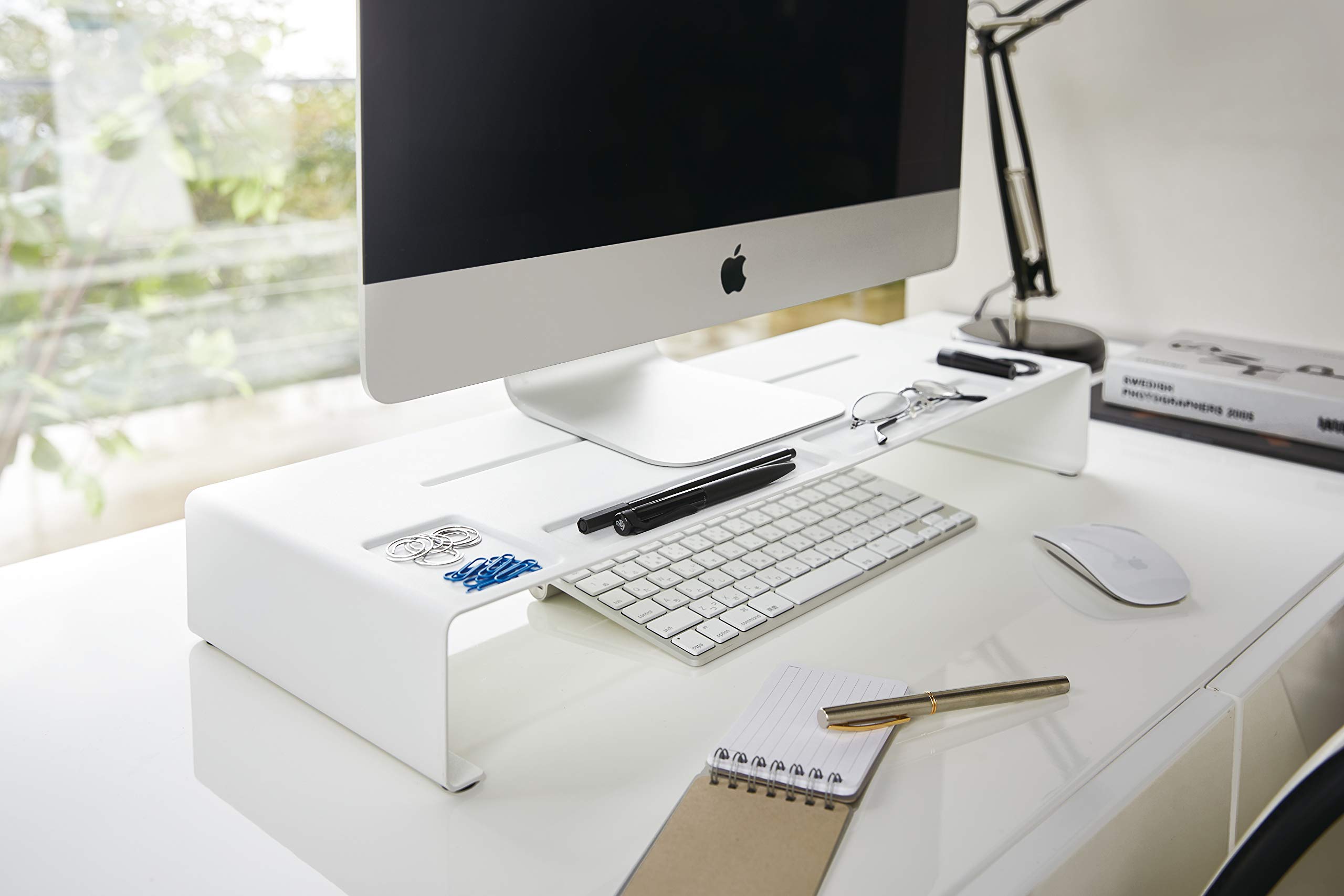 YAMAZAKI 3305 TOWER PC Monitor Stand, white, Steel, 59 x 24 x 8 cm