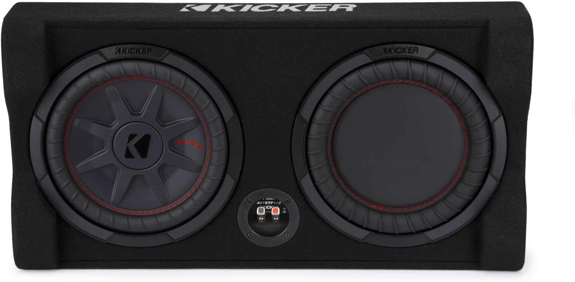 KICKER TRTP 10-inch (25cm) Thin Down Firing Subwoofer and Passive Radiator Enclosure, 2-Ohm, RoHS Compliant