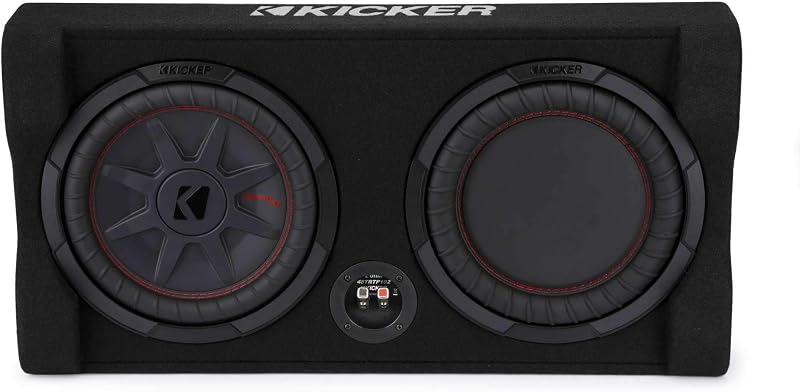 48TRTP102 10" Down Firing Sub & Passive Radiator, 2-Ohm | Shallow 10 inch loaded sub box design, slim bass upgrade for trucks and tight spaces, deep low end, easy cargo install