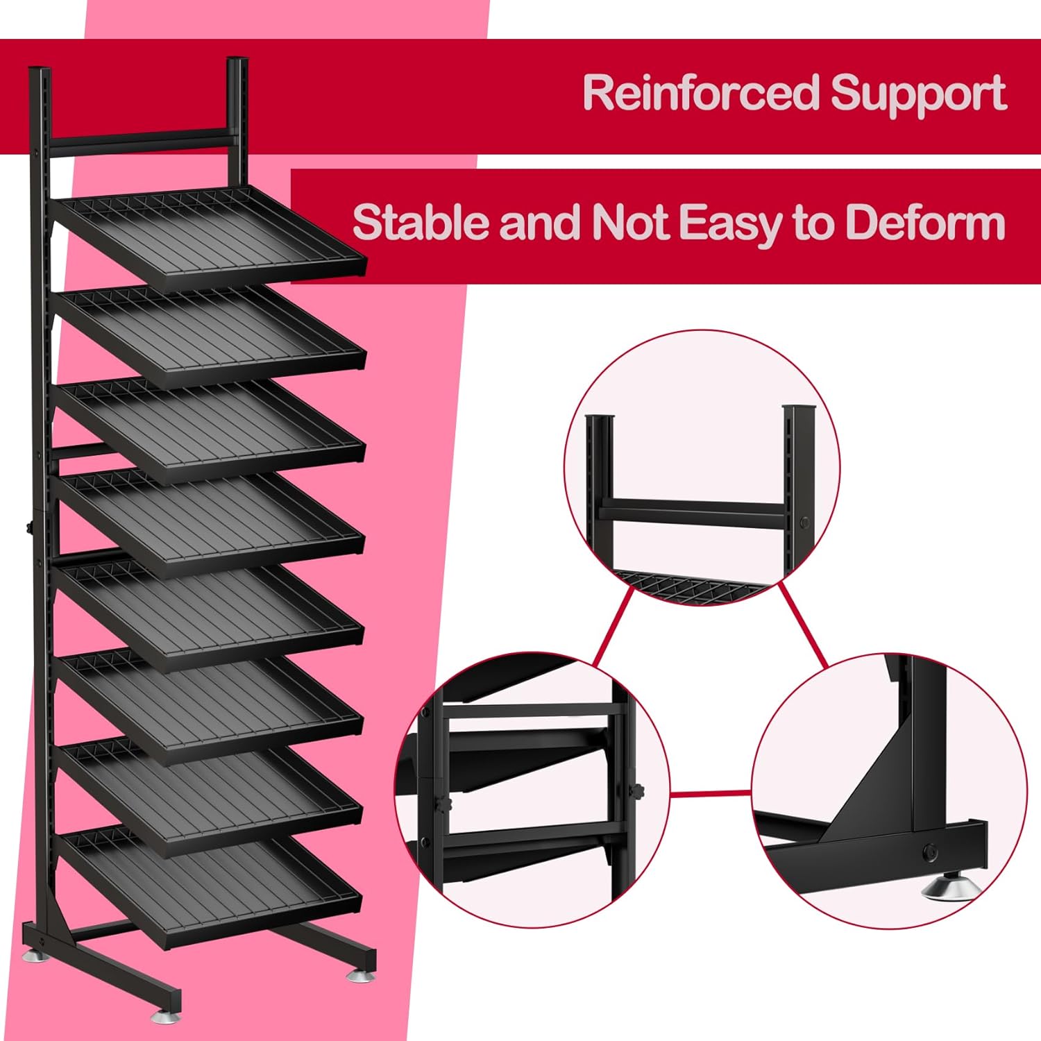 Nail Polish Rack - 8 Tier Tilting Nail Polish Bottle Metal Shelf, Extra Large Capacity for Essential Oil Storage Suitable for Nail Salon eauty salonRetail Store