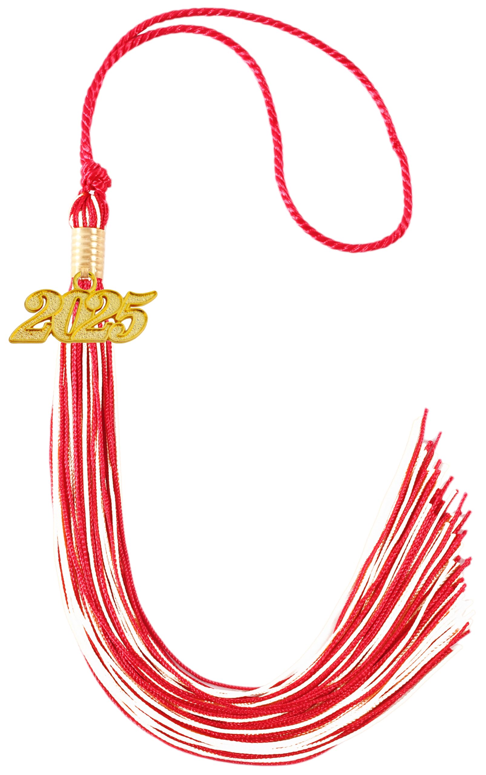 Graduation Tassel 2025, Red and White Tassel 2025