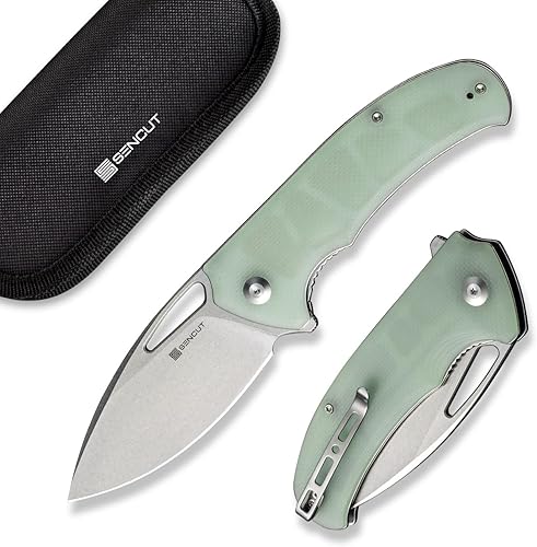 SENCUT Phantara - Cuchillo de bolsillo para hombre, cuchillo abatible para EDC, cuchillos plegables con hoja de 3.7 pulgadas, mango G10 con bloqueo