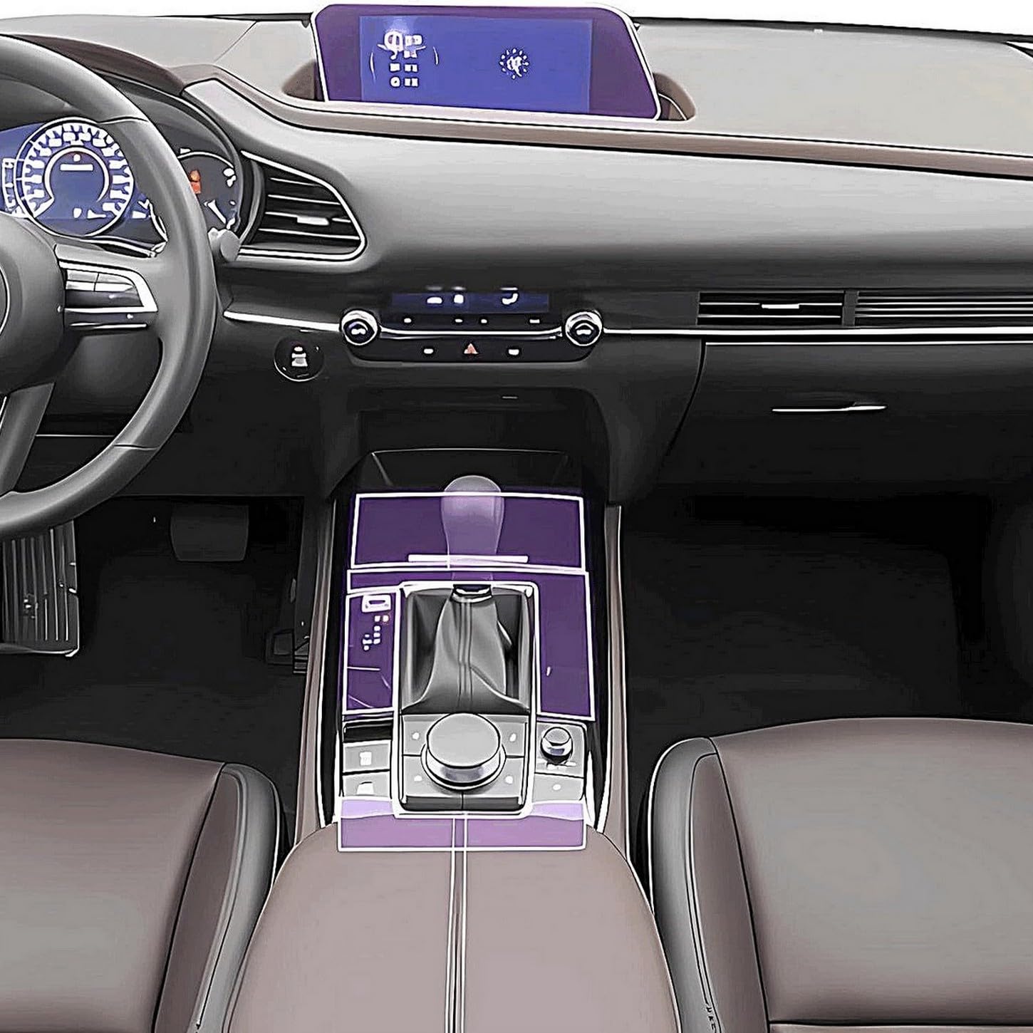 Protector de TPU transparente contra arañazos para consola de Mazda CX-30 LHD