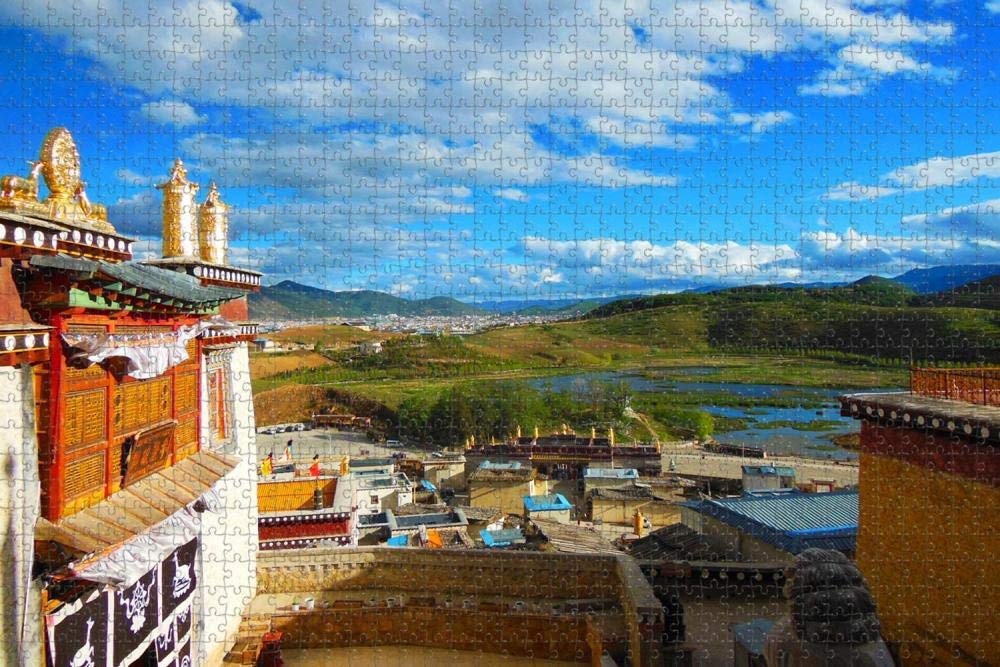 China Shangri-La Jigsaw Puzzle for Adults 1000 Piece Wooden Travel Gift Souvenir