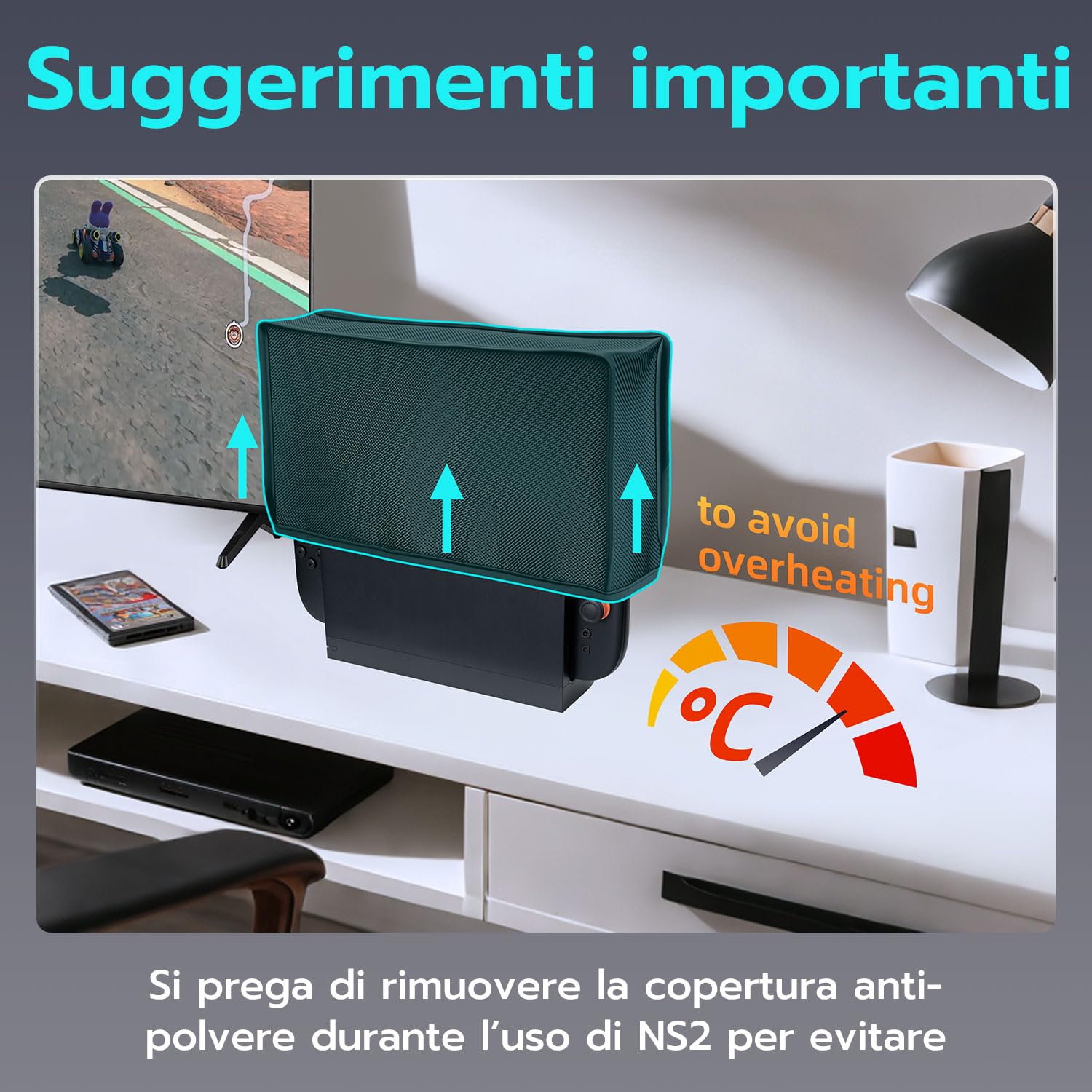 Mcbazel Custodia Protettiva Elegante per Switch 2 2025, Copertura Premium Antipolvere per Console e Dock, Accessorio Antigraffio e Impermeabile per Switch 2 con Design Pieghevole e Perfetta –Nera