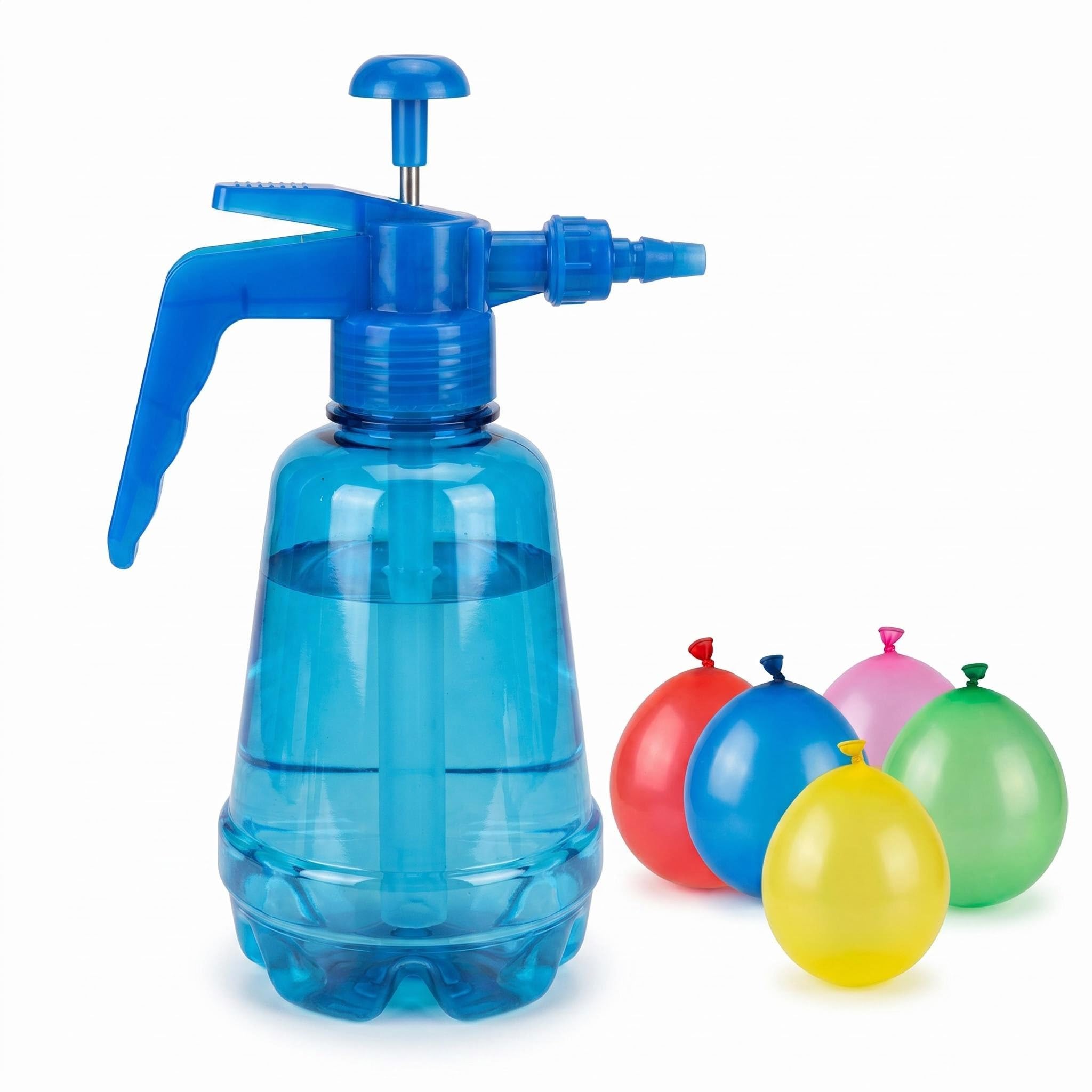 2 in 1 Manual Inflatable Water Balloon Pump with 500 Balloons 1.5L Handheld Water Pump for Water Fights a Great Outdoor Toy for Kids Perfect for Summer Fun in The Garden Pool and Beach (Blue)