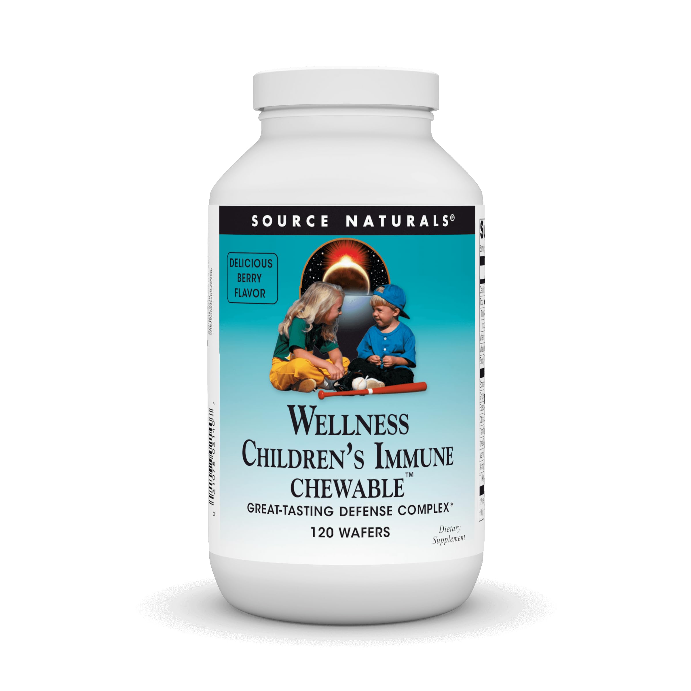 Source Naturals Wellness Children's Immune Chewable, Great-Tasting Defense Complex, Berry Flavored* - 120 Wafers