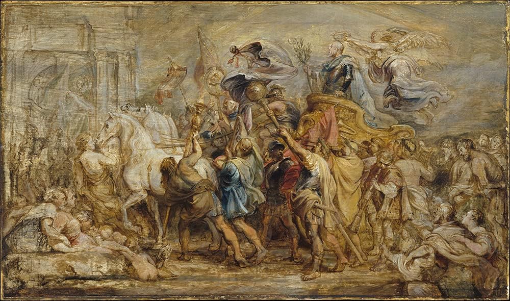 ArtDirect Peter Paul Rubens 18x12 Gold Ornate Frame and Double Matted Museum Art Print Titled: The Triumph of Henry IV (ca. 1630)