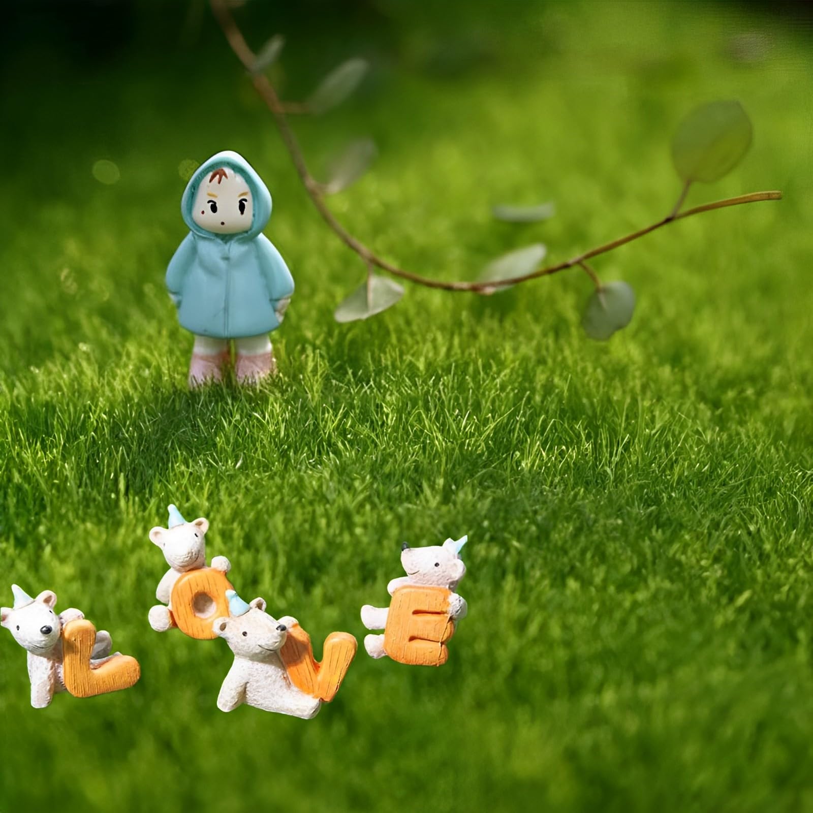 YSHODGU Kunstrasen Fliesen – 4 Stück 15x15 Cm, Künstliches Moos Für Deko, Miniaturgärten, Puppenhäuser & DIY-Projekte