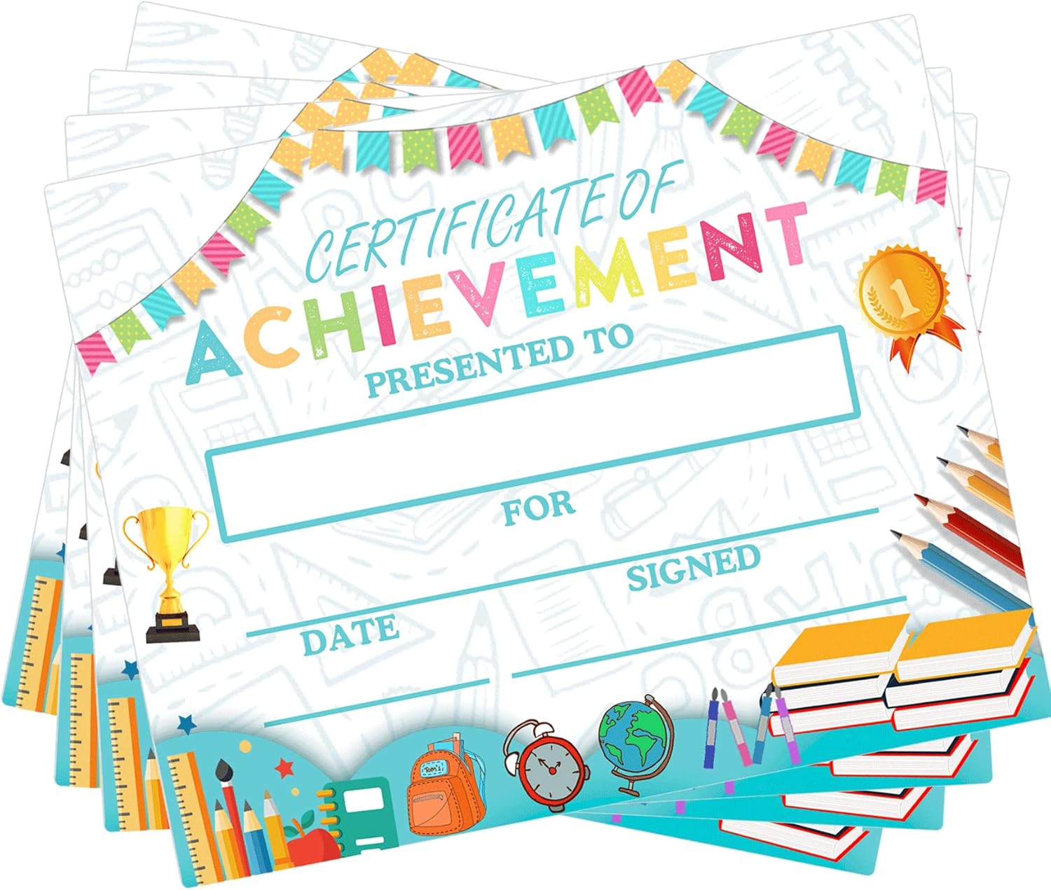 25 Pack Preschool Diploma Kindergarten Certificates for Kids 8 x 10