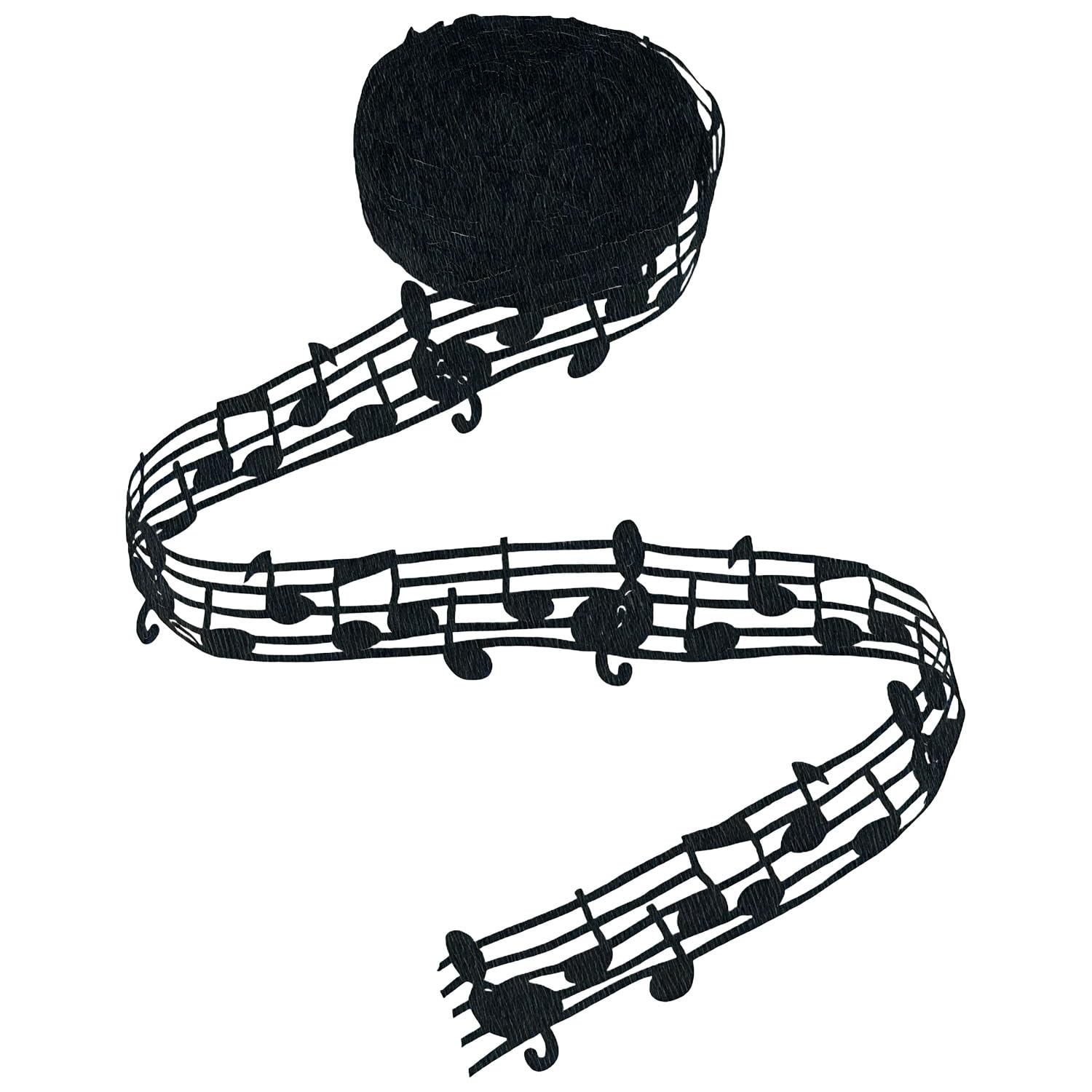 Wellrun 10 Yards Black White Musical Note Decorative Ribbon,Hollow Music Polyester Ribbon for DIY Projects,Scrapbooking,Gift Wrapping,Cake Decoration