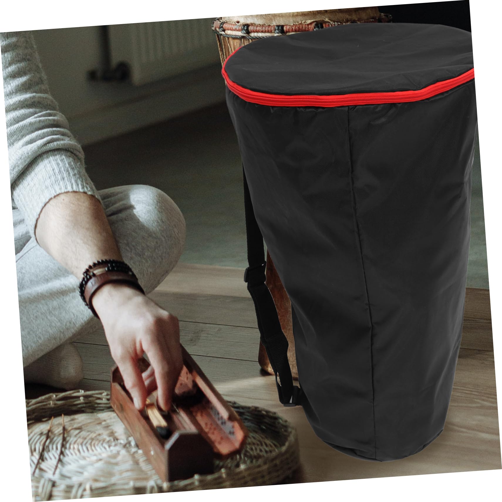NULYLU Professional Drum Bag Drum Holder Accessory High Capacity Tambourine Bag