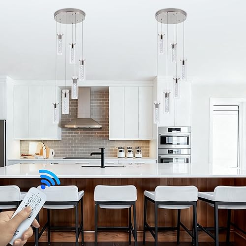 Miniatura 67 de Lámpara de techo colgante, iluminación LED de cocina, luces colgantes de cristal para isla de cocina, lámpara colgante de cocina moderna con vidrio