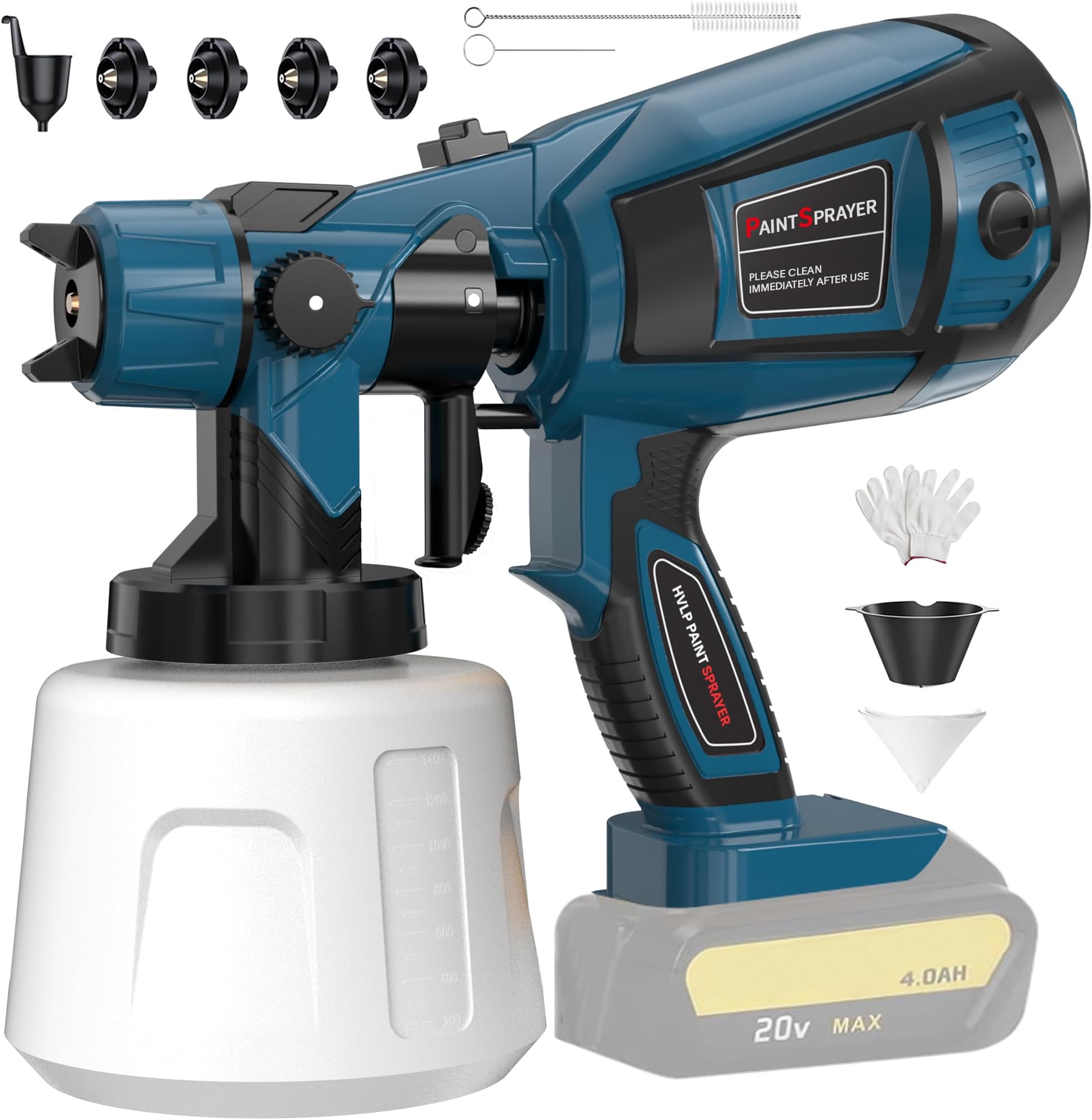 Paint Sprayer Tool High Power Electric Spray Paint Gun Easy to Clean for Furniture Cabinets Fence Walls Door Garden Chairs Bright Blue