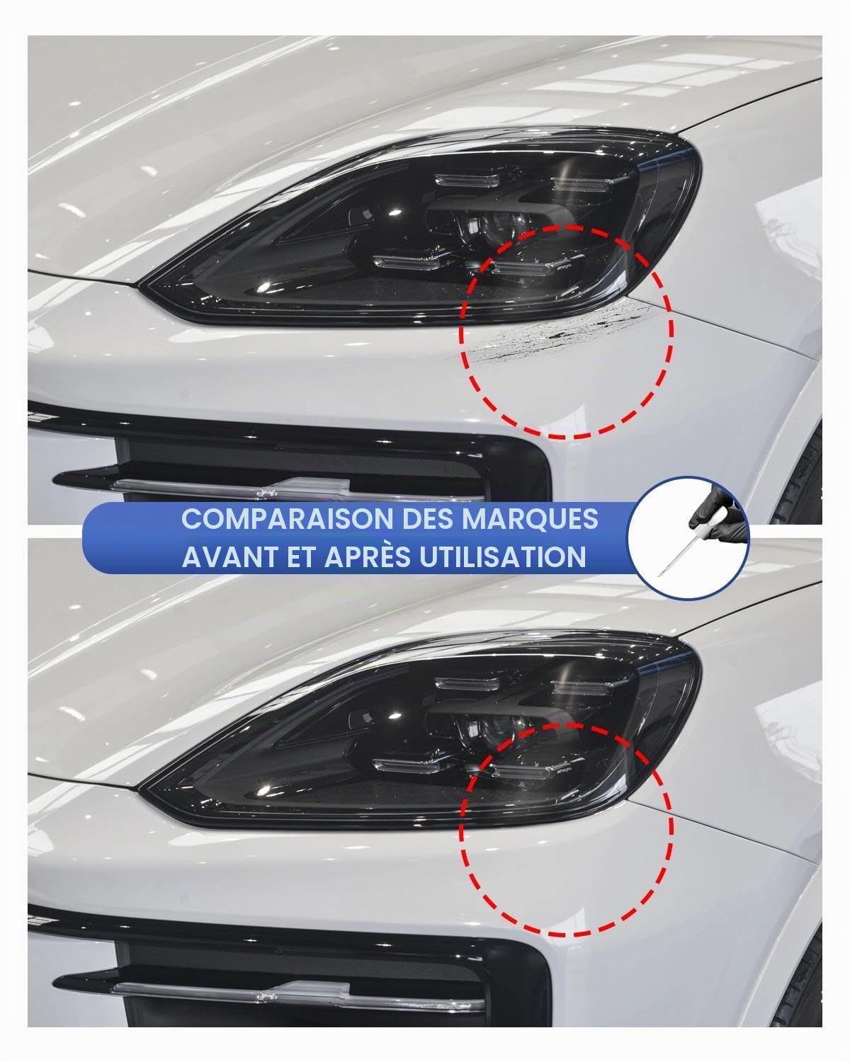 (C9X/2T) Correcteur de peinture Noir Jet Métallisé pour Porsche - Correspondance exacte pour éclats et rayures
