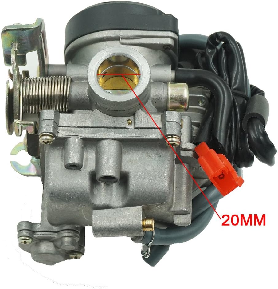 Glixal ATMT1-073-1 20mm Performance Big Bore CVK Carburetor with Electric Choke for Chinese GY6 49cc 50cc 80cc 100cc Scooter Moped ATV Go Kart Quads Buggy 139QMB 139QMA PD18J Carbs