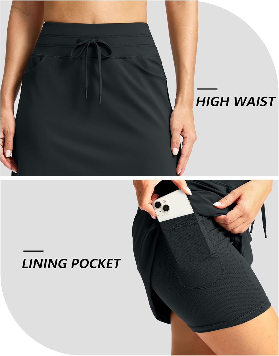 G Gradual Women's 18" Golf Skorts Skirts with 3 Pockets High Waisted Athletic Skorts for Women Stretchy Tennis Skirts - Image 3