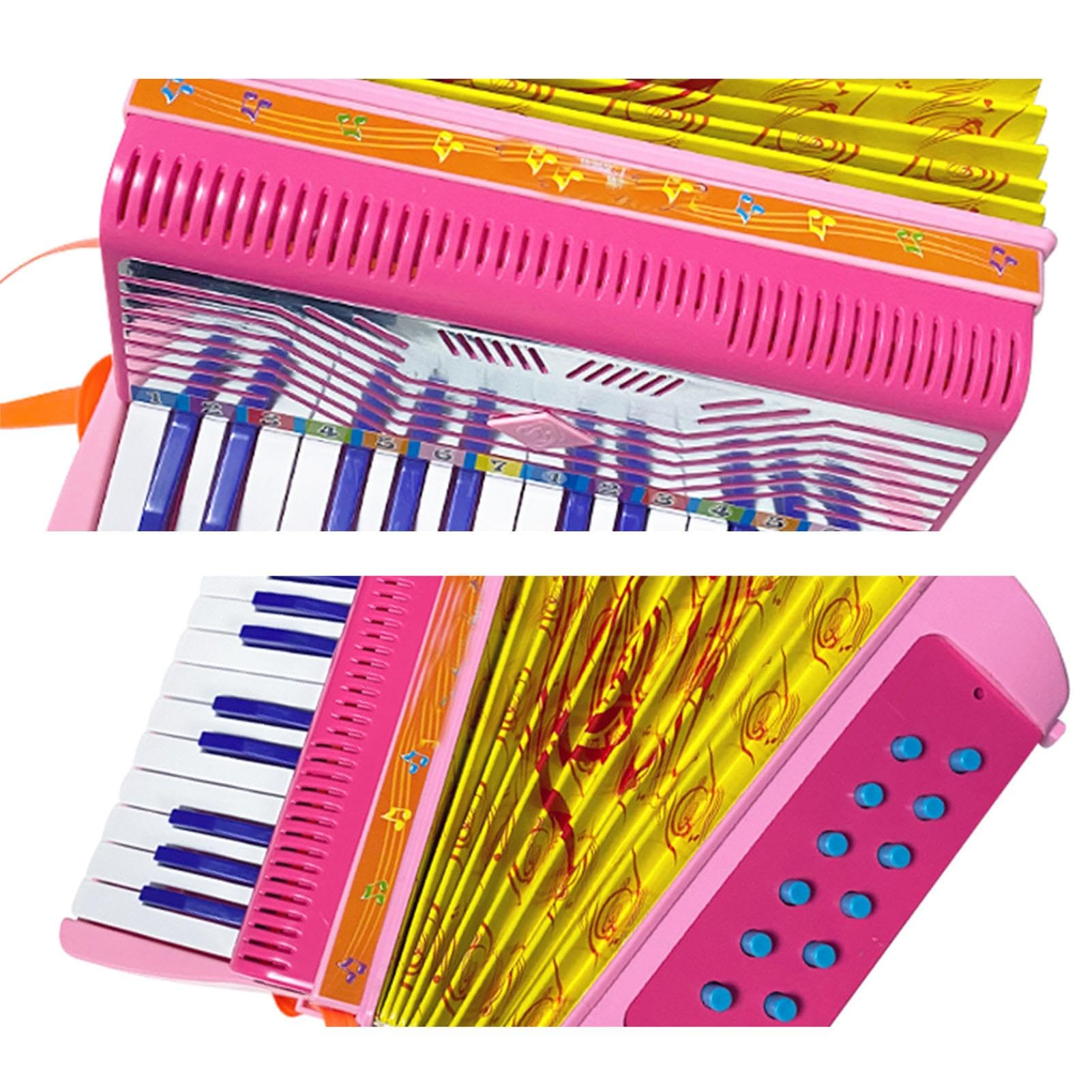 Instrumentos Musicales de acordeón para niños, acordeón de Botones para niños - Acordeón de Botones de 17 Teclas, de acordeón pequeño - Educativo Ligero Preescolar Lindo Instrumento pa