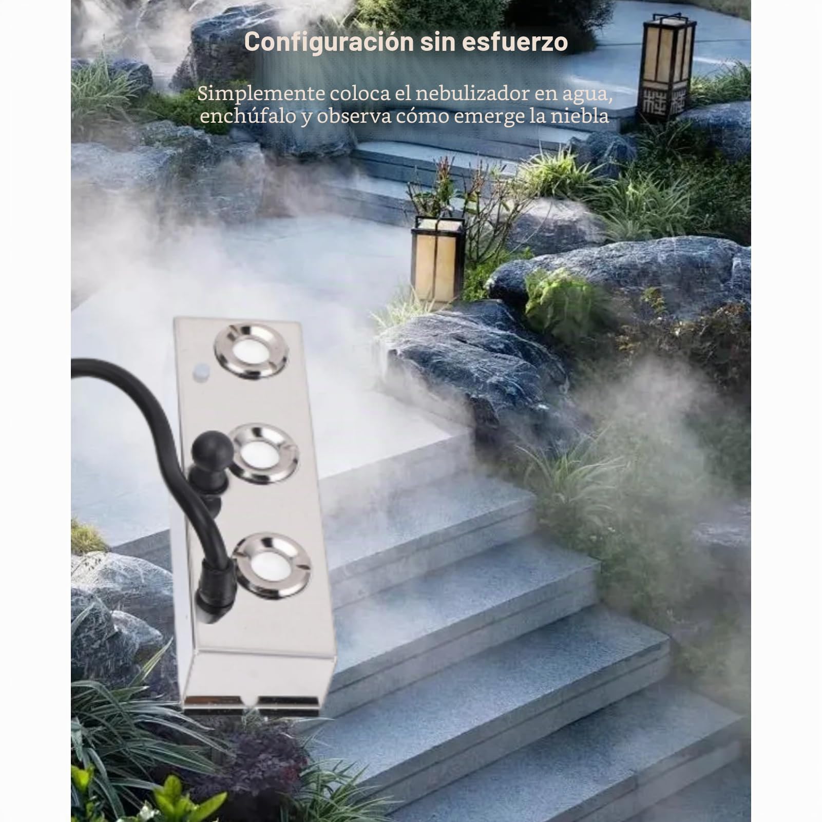 Nebulizador Ultrasónico de 3 Cabezales, Generador de Niebla Ultrasónico a Prueba de Agua IP67 de 4,5 L por Hora, Humidificador Ultrasónico con Cable de 3 Metros, para Estanque,