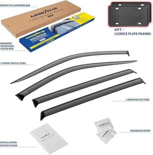Miniatura 6 de Goodyear Deflectores de ventana inastillables para Chevrolet (Chevy) Tahoe 2021-2023Cadillac Escalade 2021-2023, protectores de lluvia con cinta,