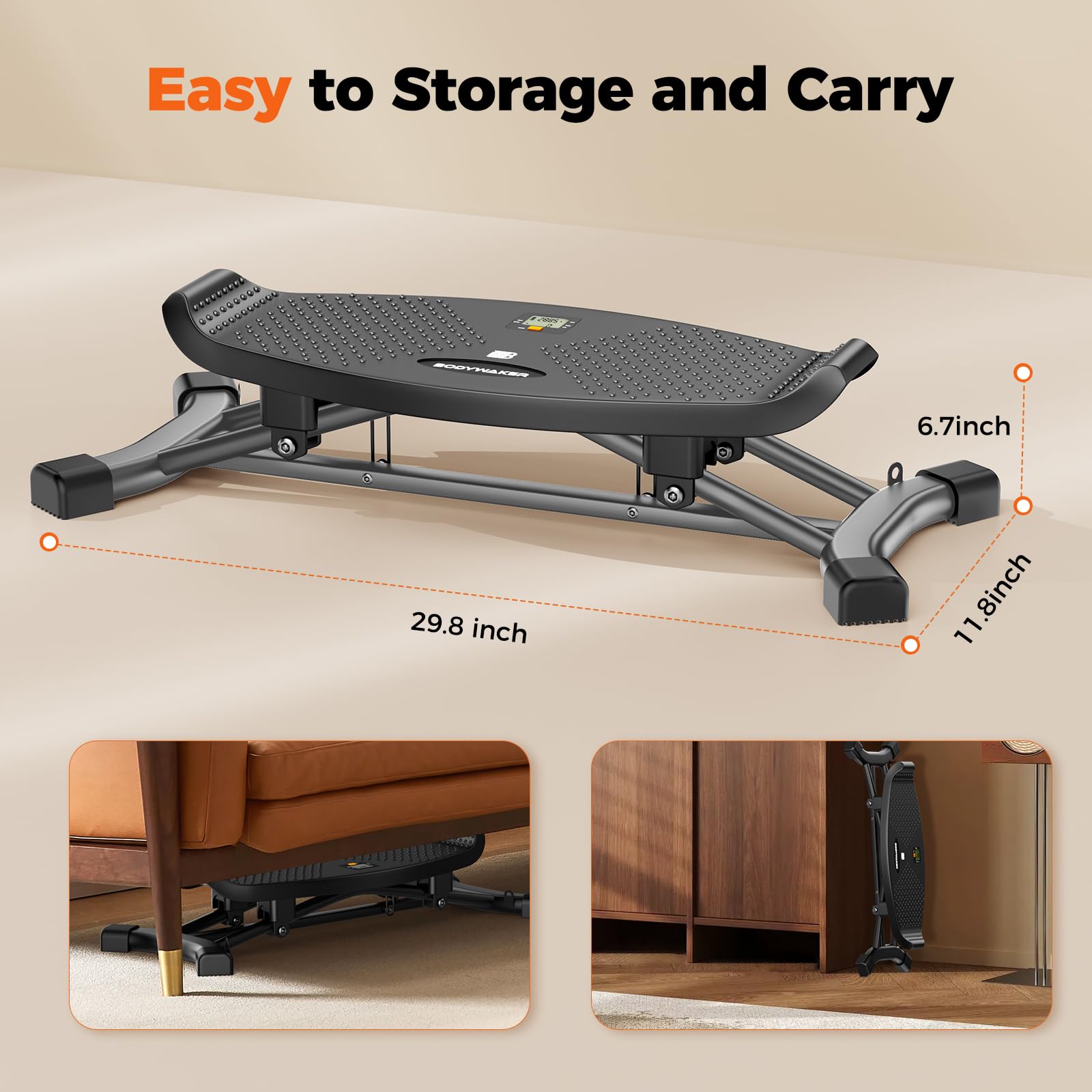 Balance board per allenamento di tutto il corpo, tavola oscillante con display LCD e fascia di resistenza, bilanciere portatile con capacità di 136 kg per palestra in casa, fitness, allenamento delle