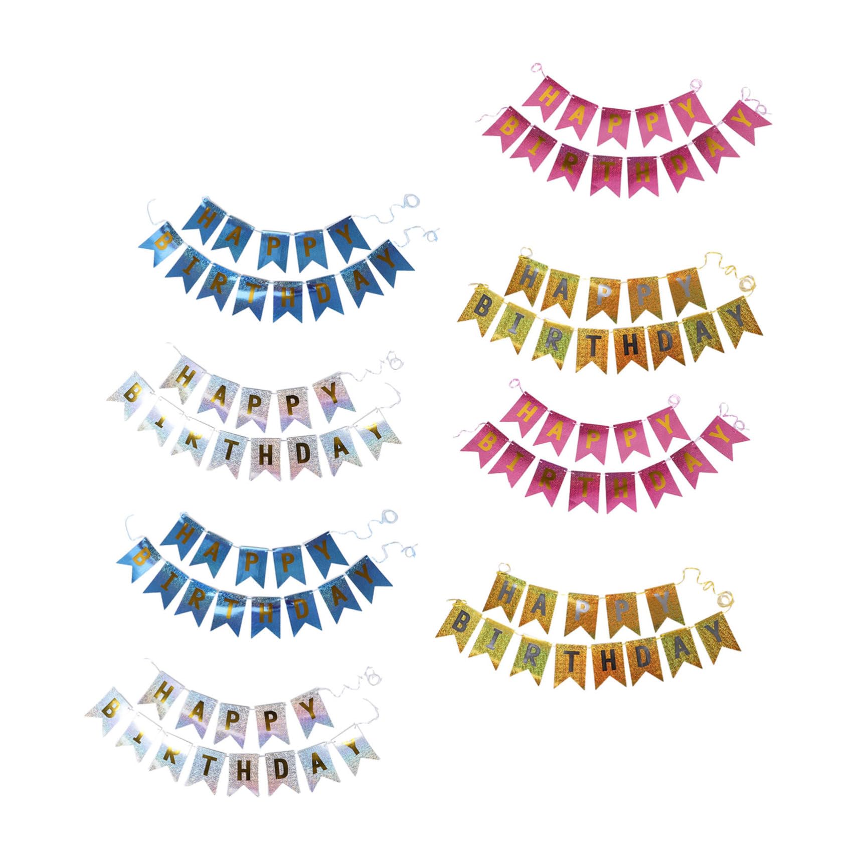 Guirlande banderoles métalliques YARNOW 8 ensembles pour décoration fête anniversaire