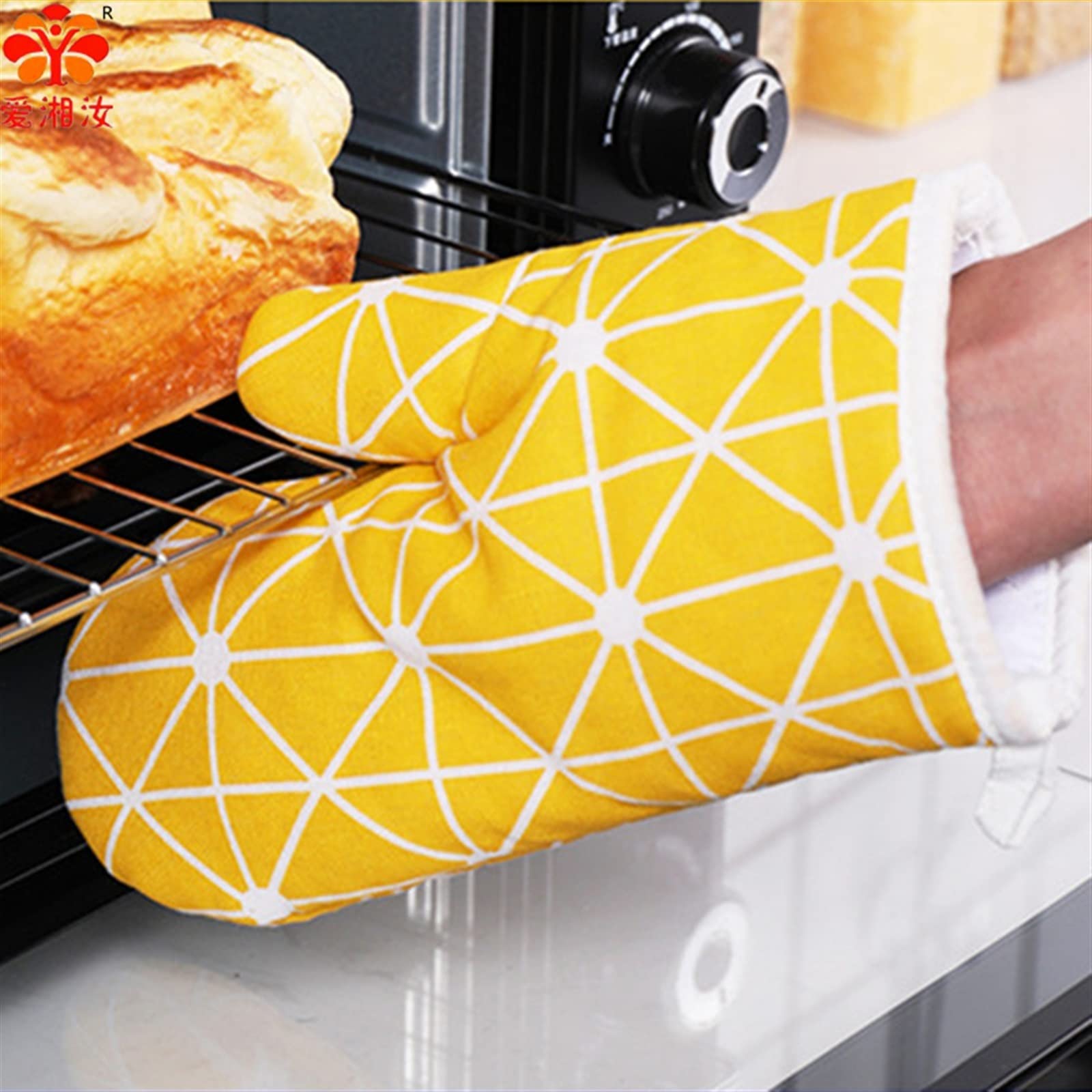 Gants Barbecue Fours à Micro-Ondes Maniques de Cuisine Ustensiles de Cuisine(Blu)