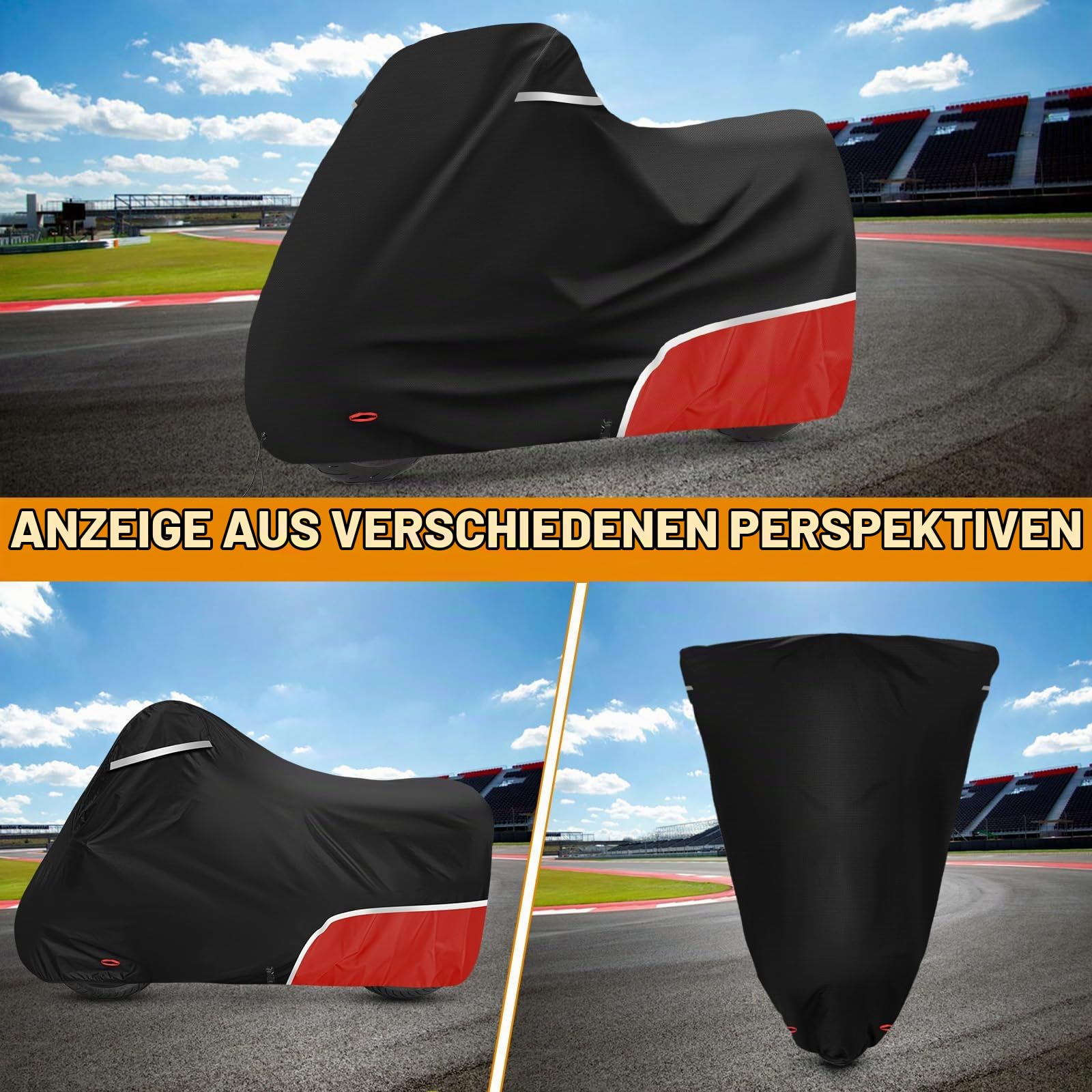 Motorradabdeckung Outdoor passend für Aprilia RS660 RS125 RS457 SX 125 | 420D Oxford-Stoff Wasserdicht Motorrad Abdeckung Abdeckplane Wetterfest Motorrad Abdeckung Plane