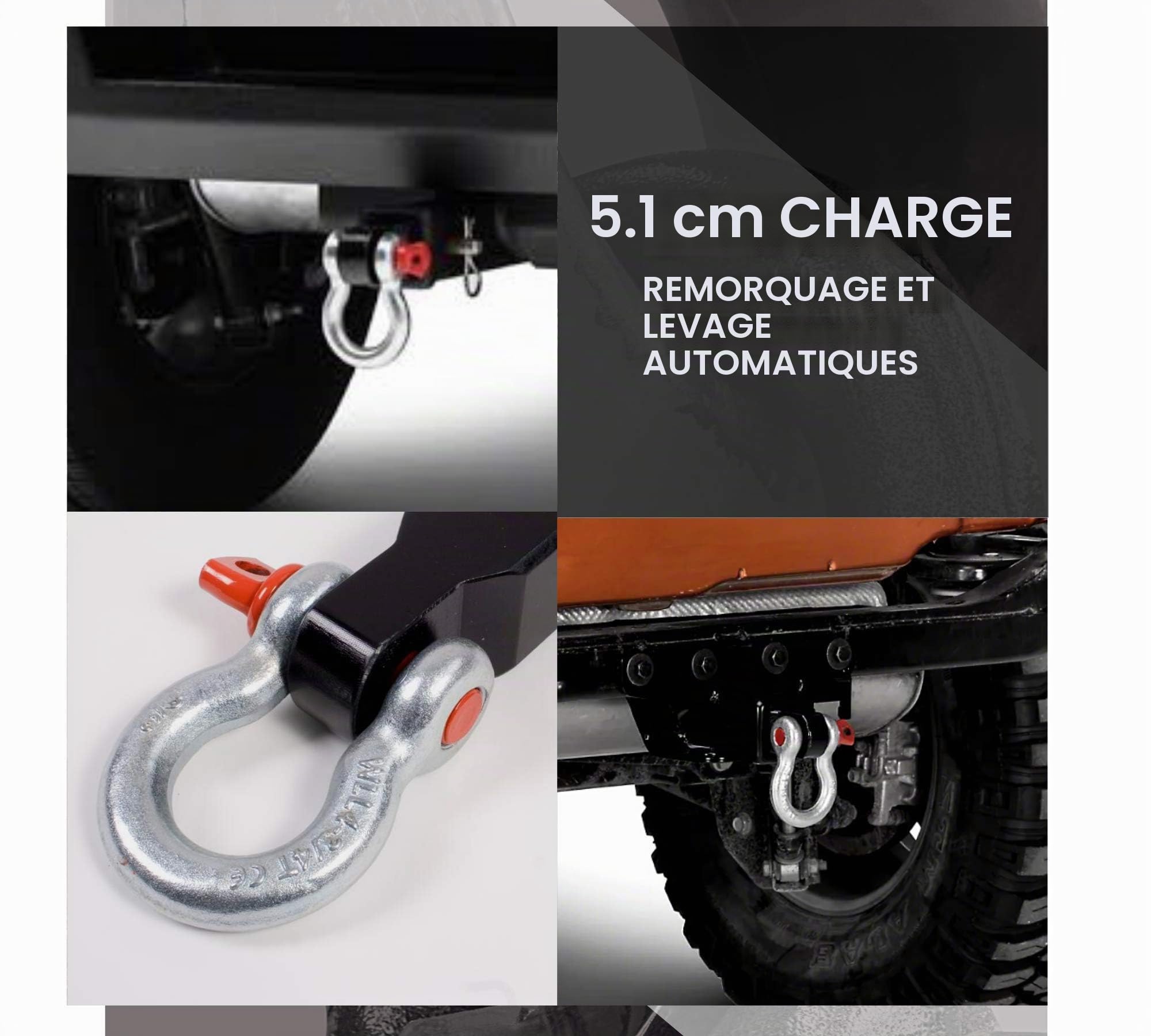 DOJA Industrial | Manille en Acier Haute Resistance | 3,2 T |Pack 2| Parfait pour Le remorquage et Le Levage | 4x4 Mousqueton treuil elingue de Levage Quad Moto remorquag manilles Lyre Route Sangle