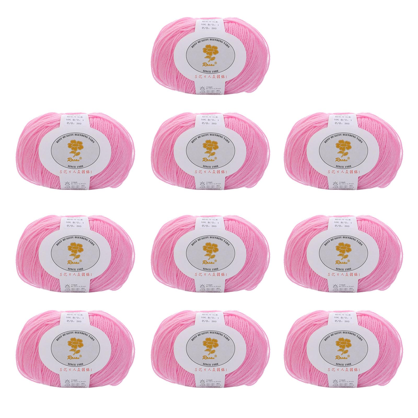 Tsophreniq 10Pcs Soft Crochet Knitting Yarn Soft Crochet Yarn for Knitting Rugs Sweater Scarf Hat 1.76 / Roll Wool