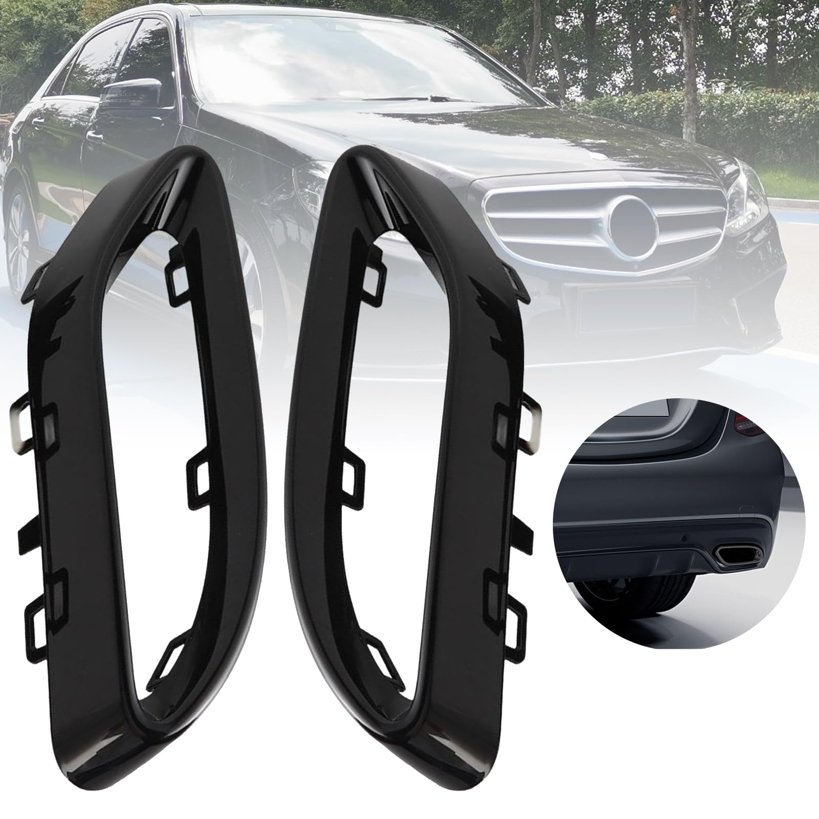 Copritubo di scarico, nero lucido, ricambio per Mercedes Benz A B C E GLC CLS Classe W205 W117 W177 W253