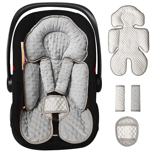 Miniatura 8 de Inserto de asiento de automóvil para bebé, cojín reversible 2 en 1 para recién nacidos y niños pequeños, almohadilla de apoyo para la cabeza y el
