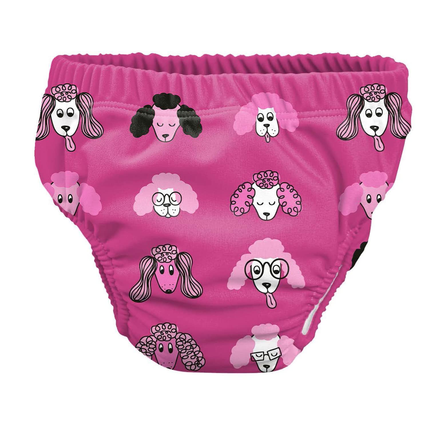 Pss! - Pannolino per Bambini per l'Acqua - Modello Dog Princess - Per Bambini da 3 a 8 kg - Taglia M - Unisex - Design Multicolore -Assorbente e Riutilizzabile -Impermeabile e Confortevole - 1 Pièce