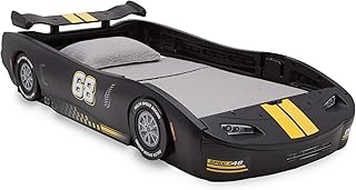 Delta Children Turbo Race Car Twin Bed, Black
